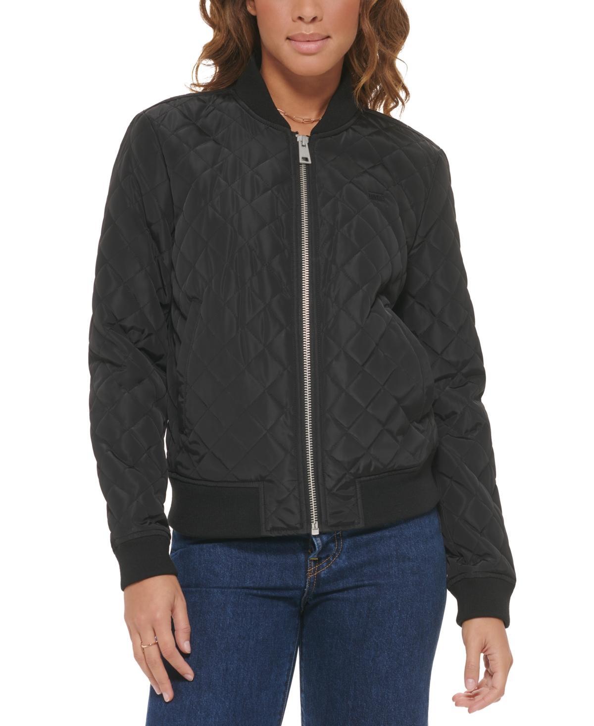 Women's Levi's® Diamond Quilted Bomber Jacket, Size: Large, Green Product Image