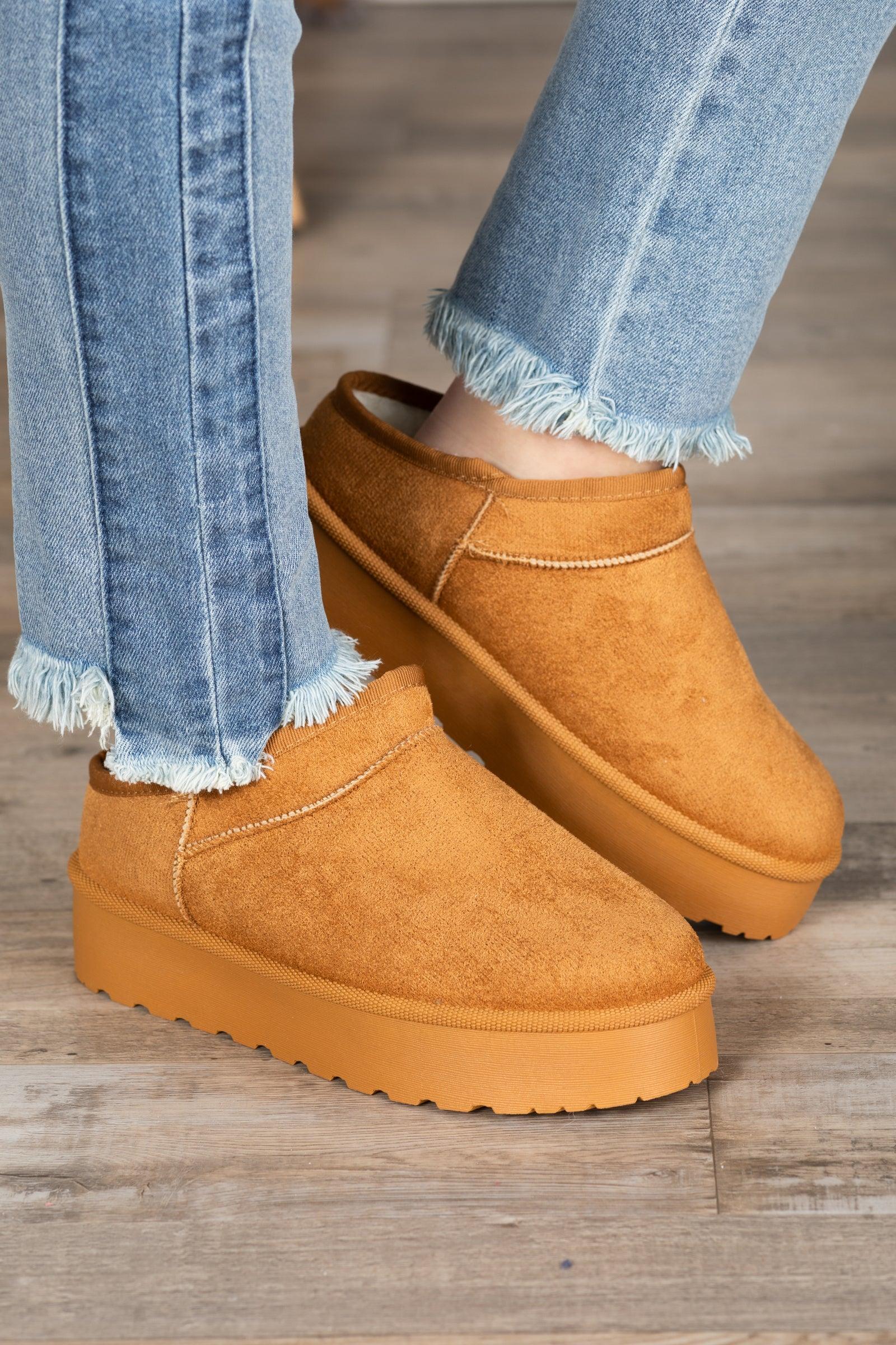 Mini Ankle Platform Fur Slip Ons Product Image
