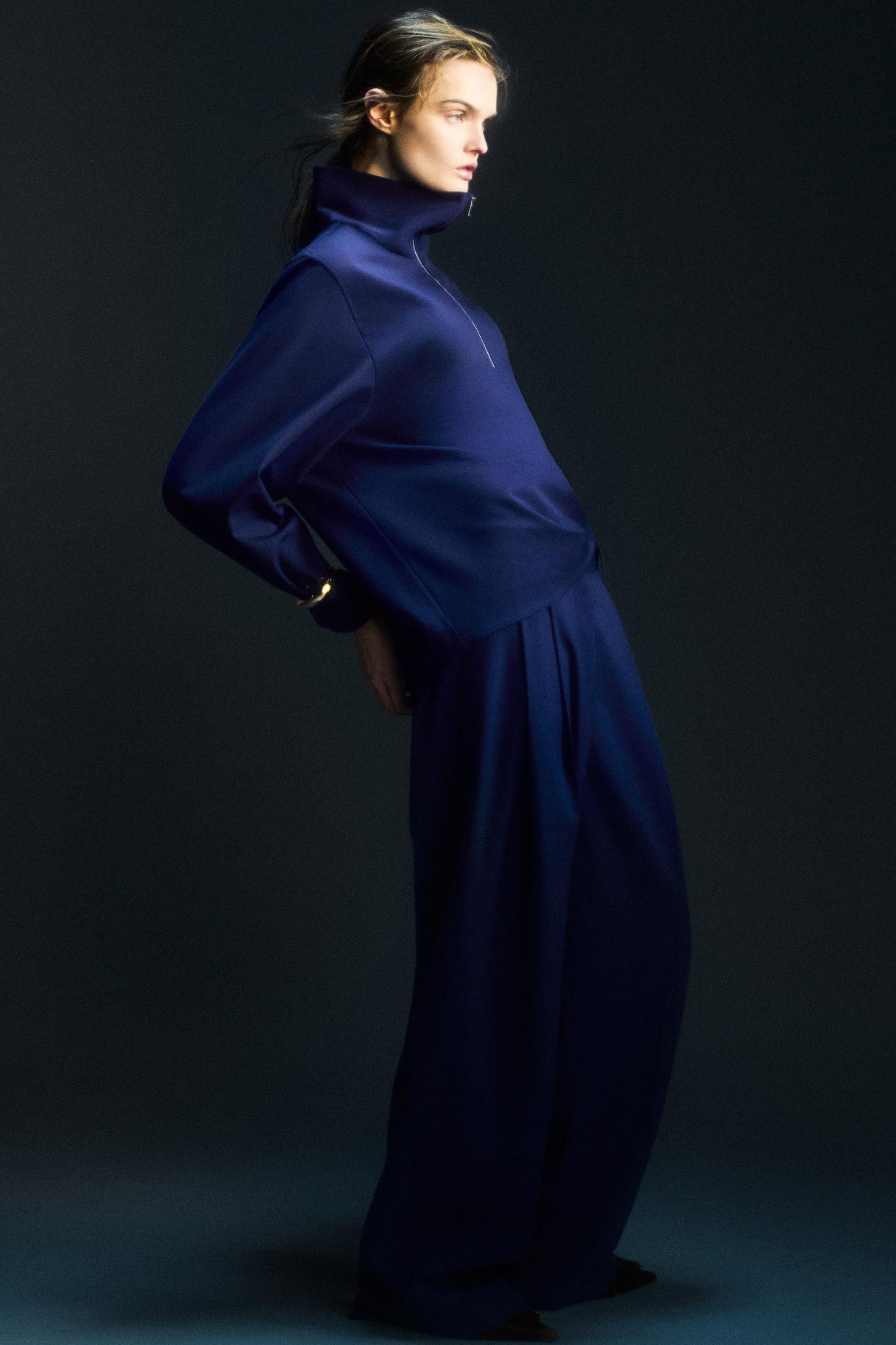 RELAXED TWILL WIDE-LEG PANTS Product Image