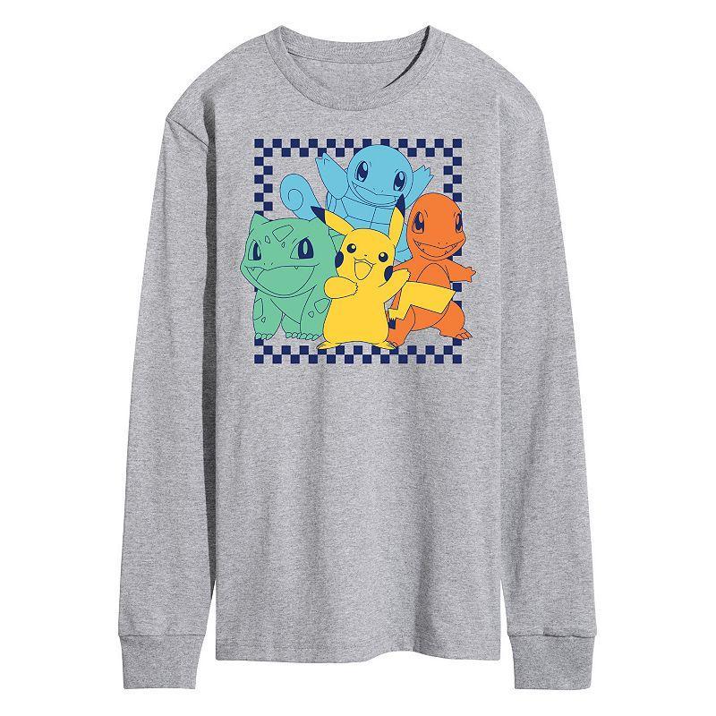 Mens Pokmon Group Long Sleeve Tee Athletic Grey Product Image