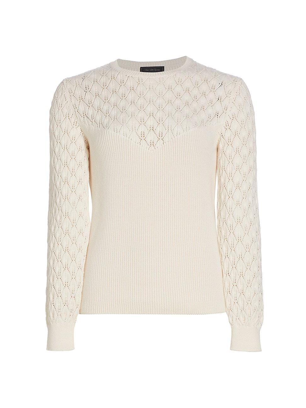 Womens COLLECTION Cotton-Blend Pointelle Sweater Product Image