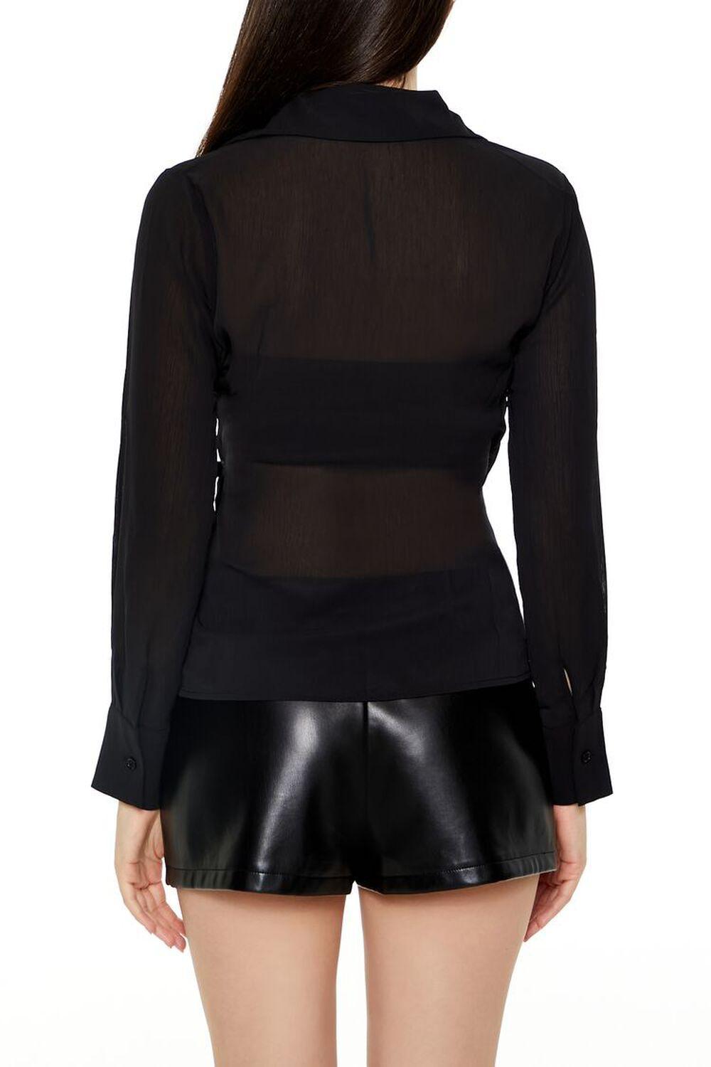 Sheer Tie-Waist Wrap Top | Forever 21 Product Image