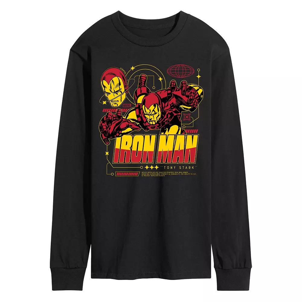 Men's Marvel Iron Man Armor Specs Long Sleeve Graphic Tee,  Product Image