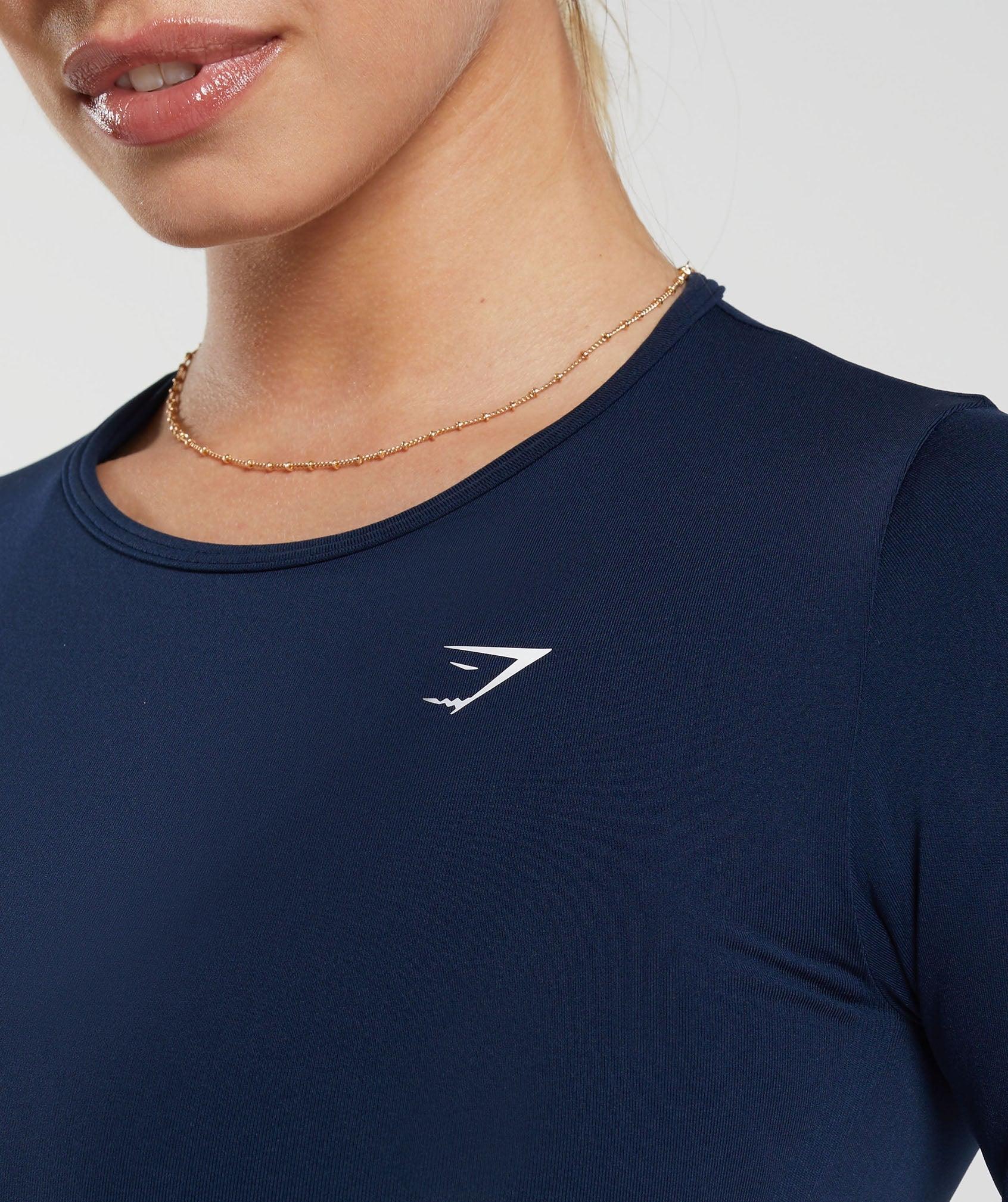 Gymshark Everyday Seamless Long Sleeve Crop Top - Navy Female Product Image