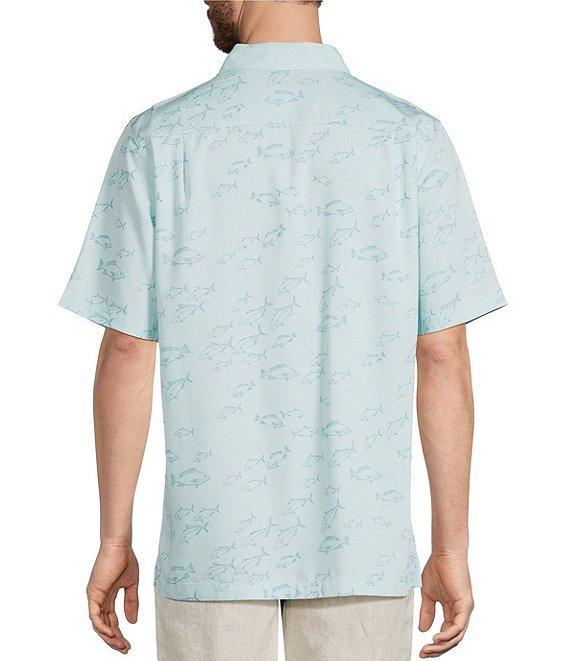 Caribbean Fish Print Short Sleeve Woven Shirt Product Image