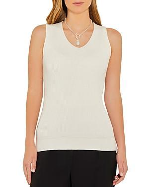 Womens V-Neck Rib-Knit Tank Top Product Image