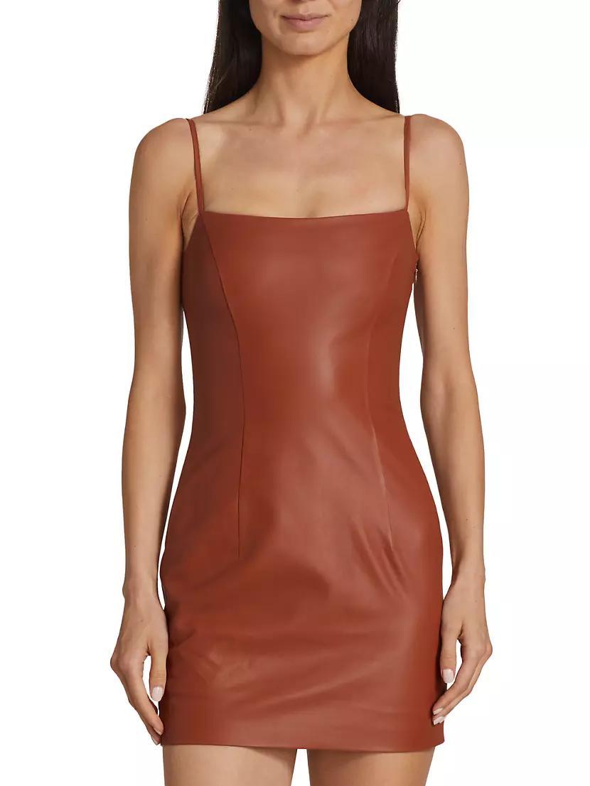 Spagetti Strap Leather Minidress Product Image