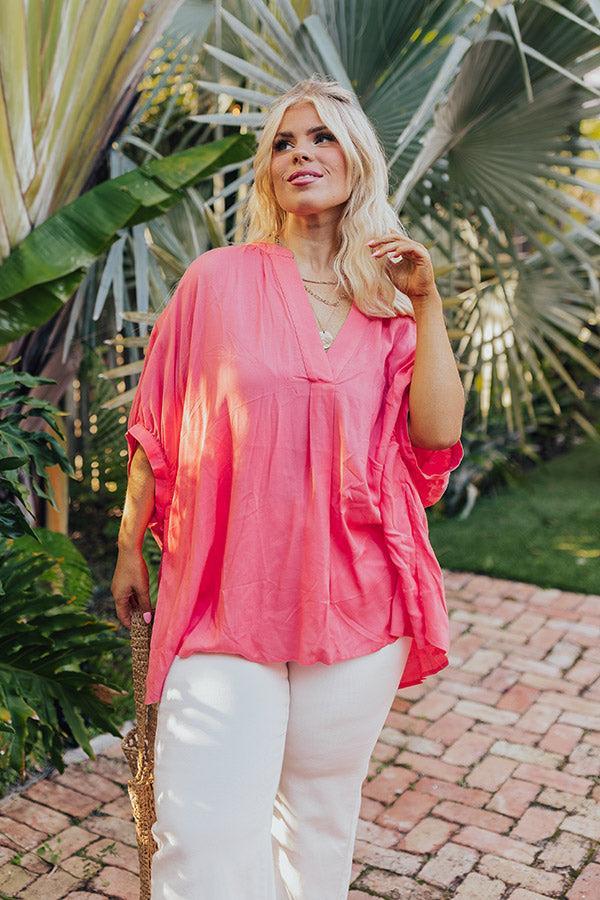 Sun-Kissed Sands Shift Top In Coral Curves Product Image