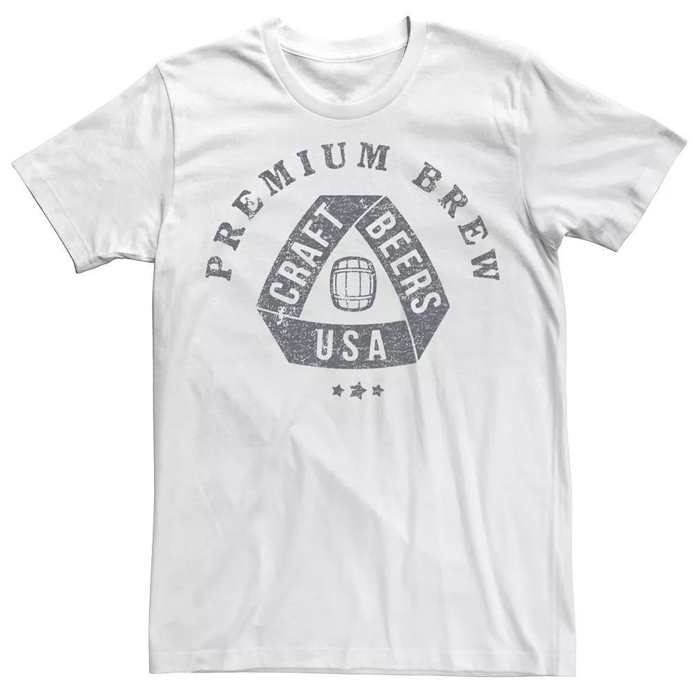 Men's Trendy Premium Craft Beer Tee, Size: Small, White Product Image