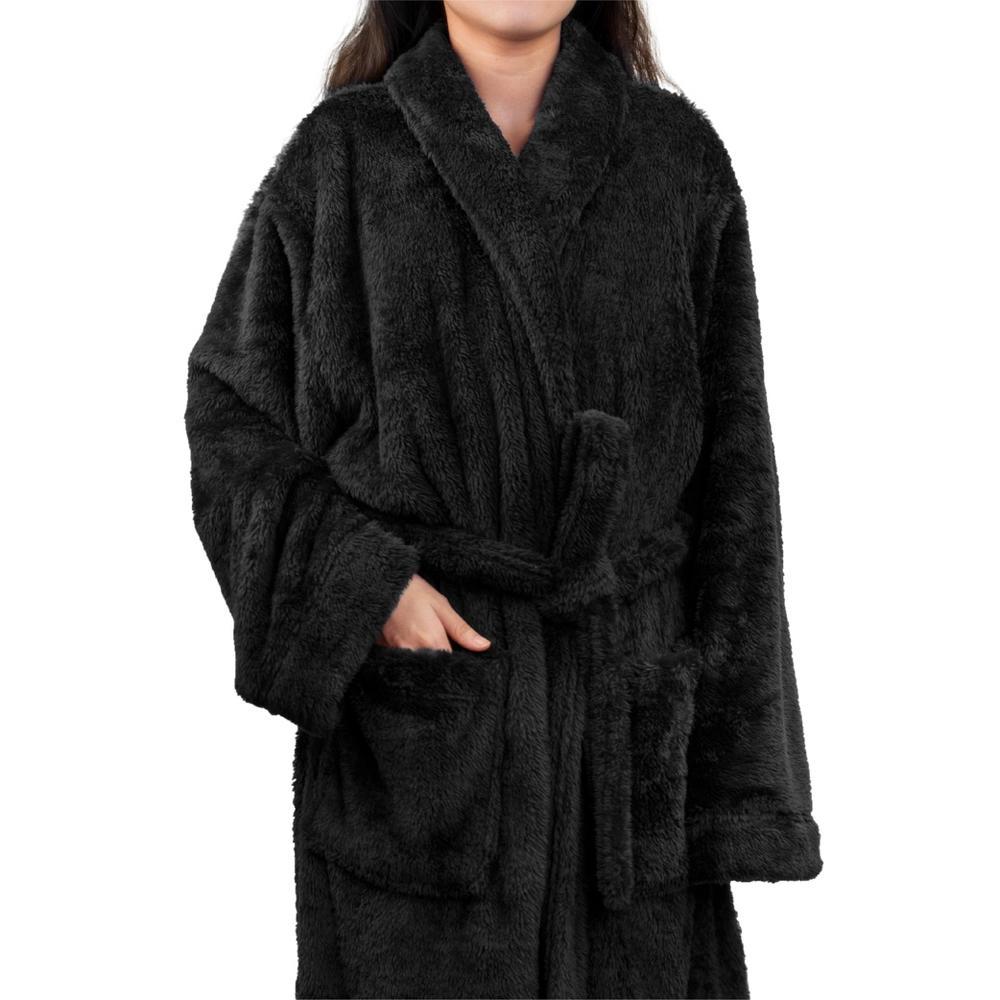 PAVILIA Premium Womens Plush Soft Robe Fluffy Warm, Fleece Faux Shearling Shaggy Bathrobe Product Image