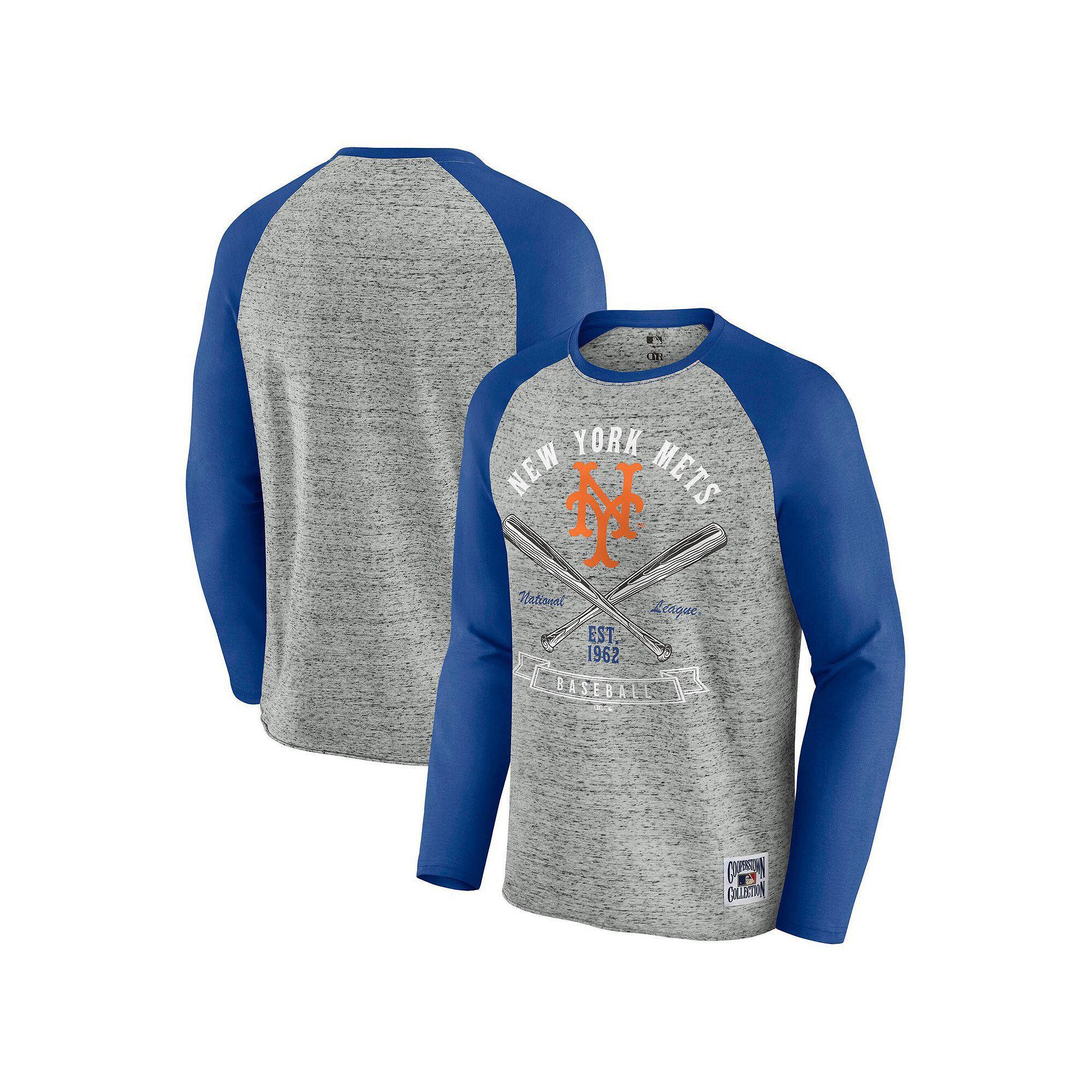 Mens Darius Rucker Collection by Fanatics Heather Gray Tampa Bay Rays Raw Edge Raglan Long Sleeve Baseball T-Shirt Product Image
