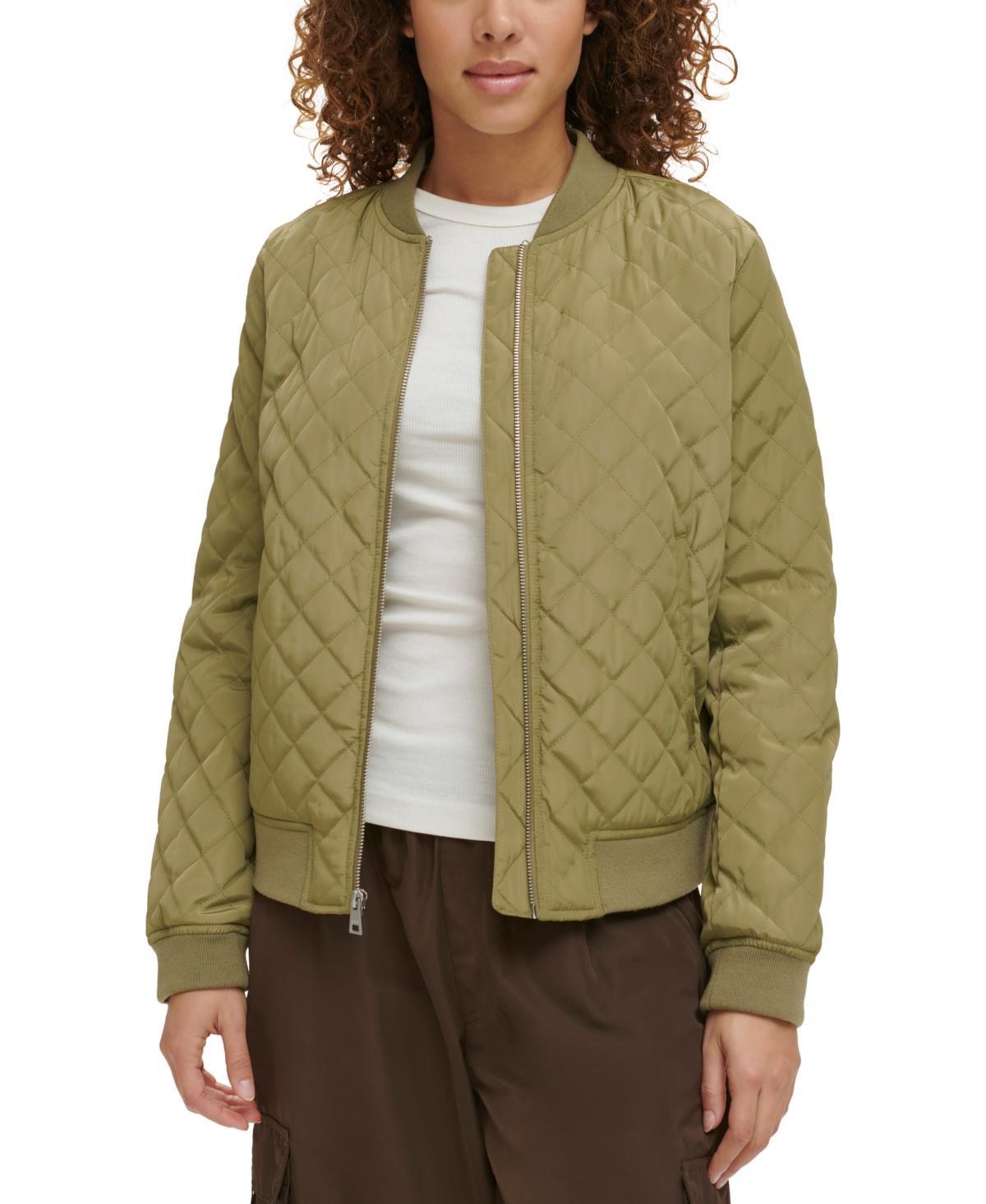 Women's Levi's® Diamond Quilted Bomber Jacket, Size: Large, Green Product Image