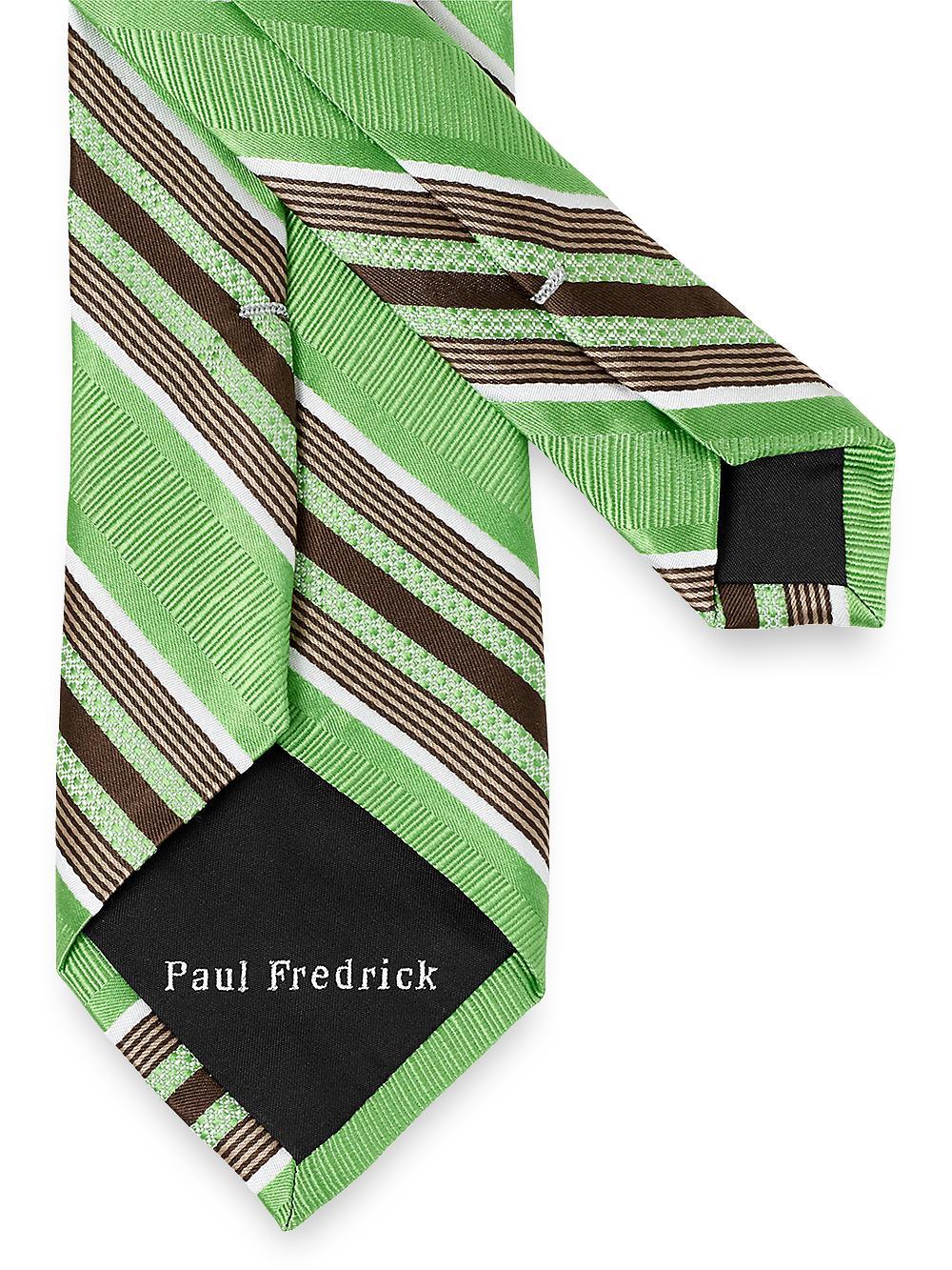 Stripe Woven Silk Tie - Green Product Image