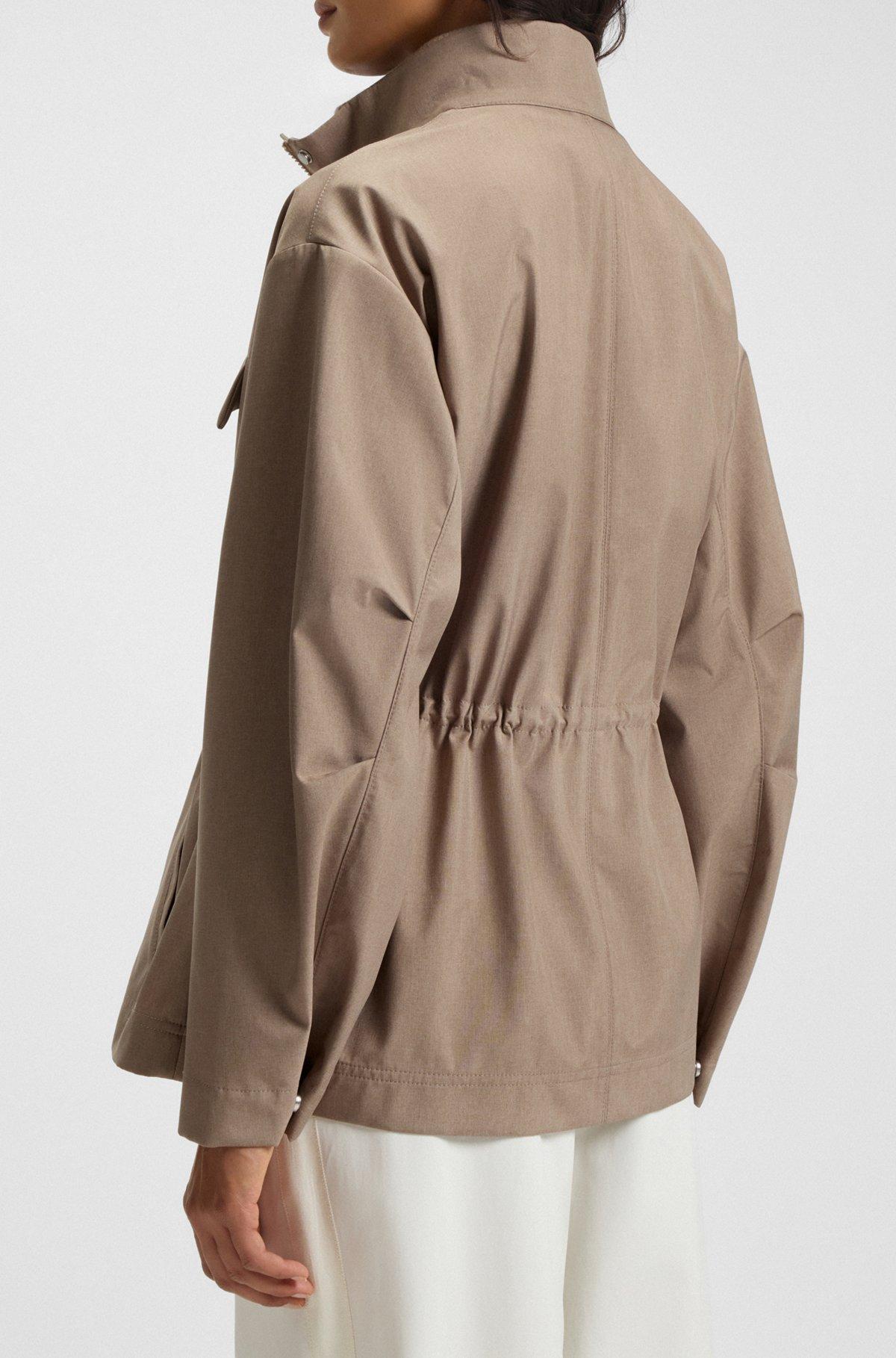 BOSS - Water-repellent jacket with gathered waist - Light Brown Product Image