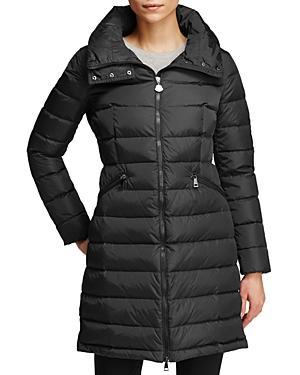 Moncler Flammette Down Coat with Stowable Hood Product Image