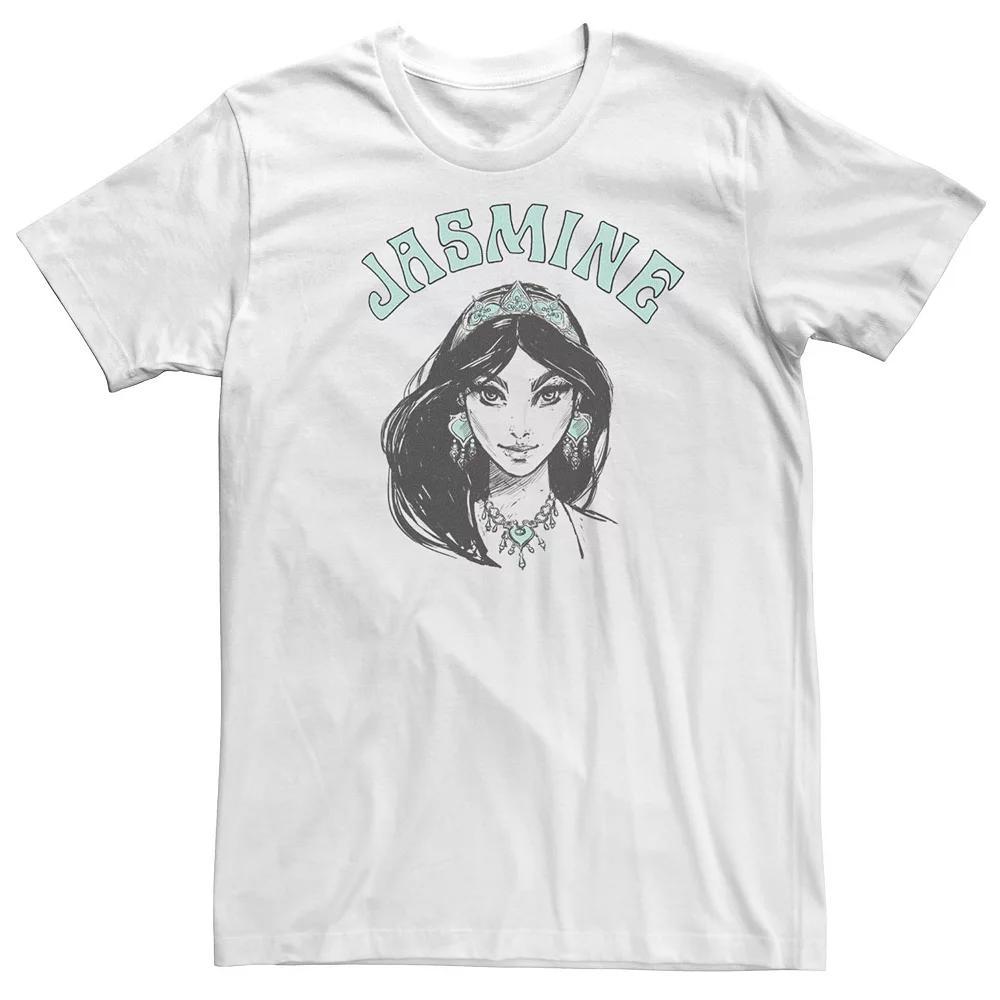 Big & Tall Disney Aladdin Live Action Jasmine Face Portrait Sketch Tee, Men's, Size: 4XL, White Product Image