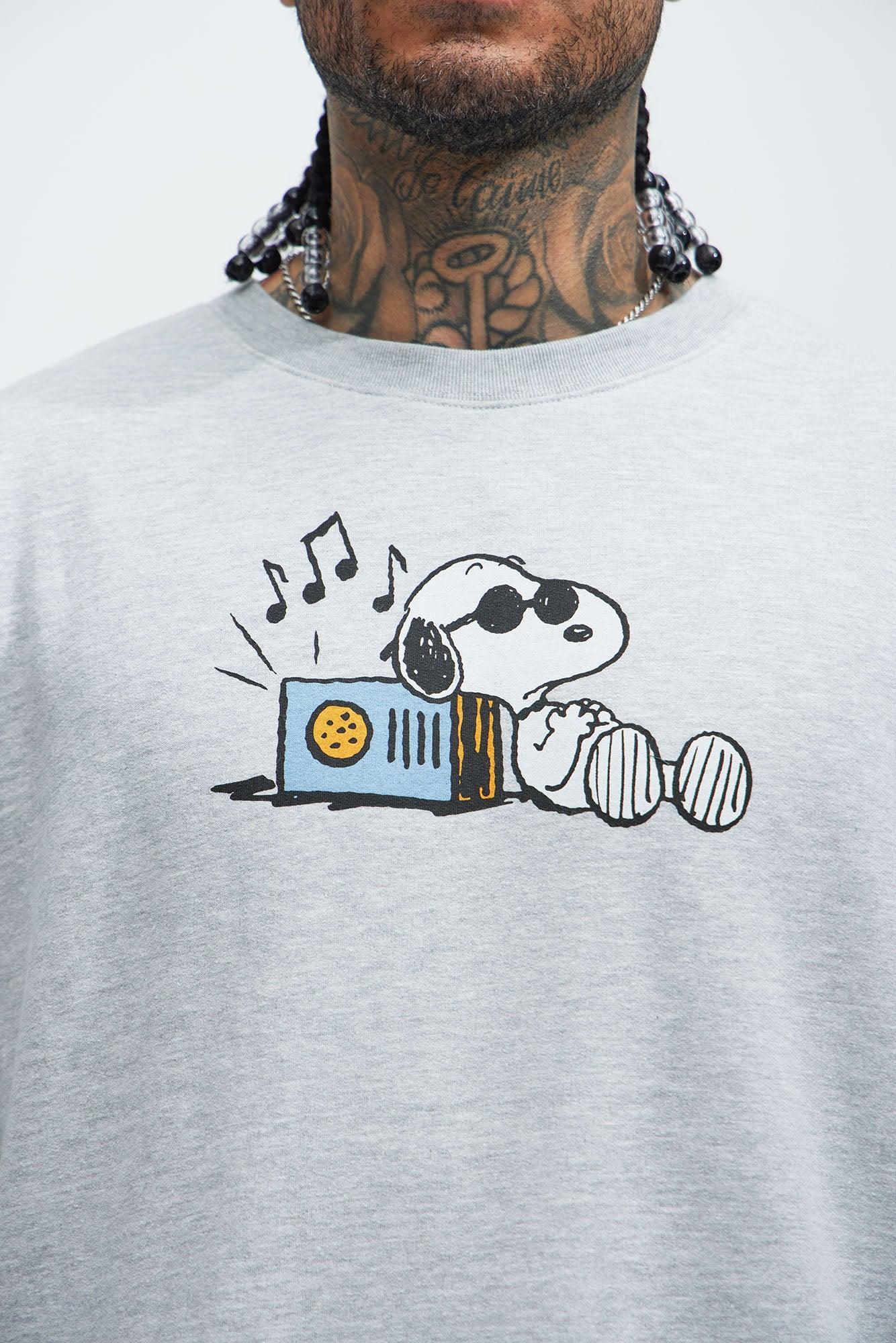 Peanuts Snoopy Records Crewneck Sweater - Heather Grey Male Product Image