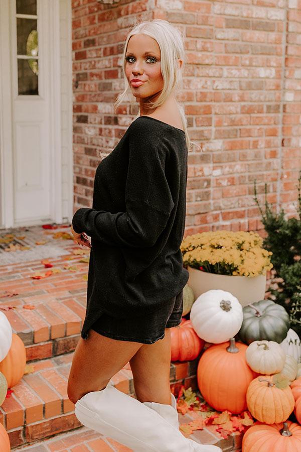 Fall Latte Shift Sweater in Black Product Image