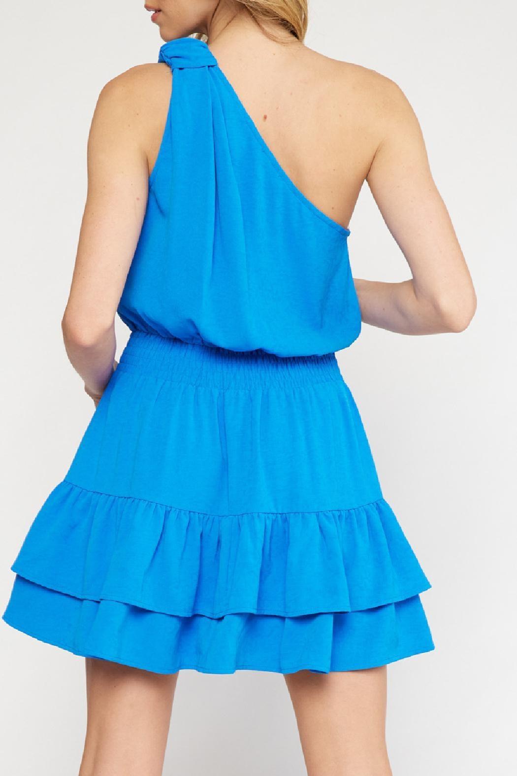 Solid One Shoulder Dress Product Image