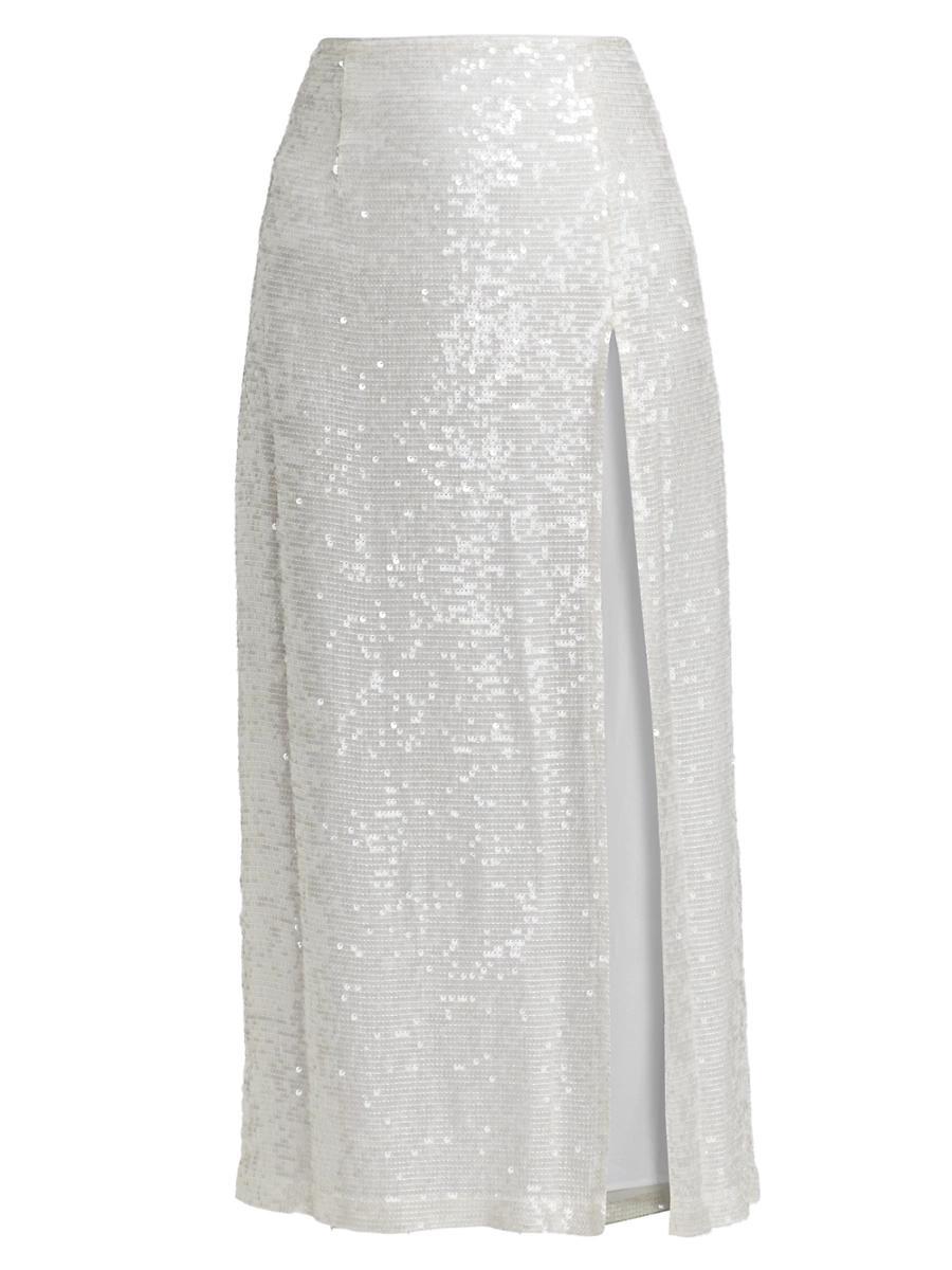 Womens Sequined High-Slit Maxi-Skirt Product Image