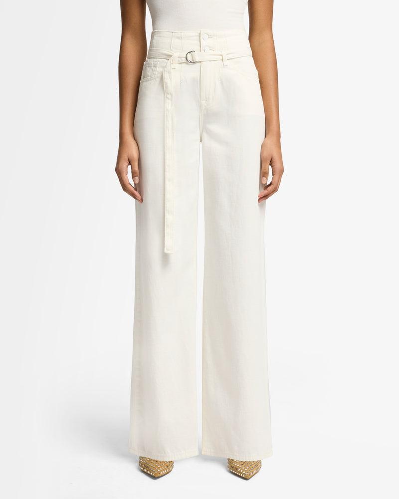 Linen Blend Belted Wide Leg Product Image