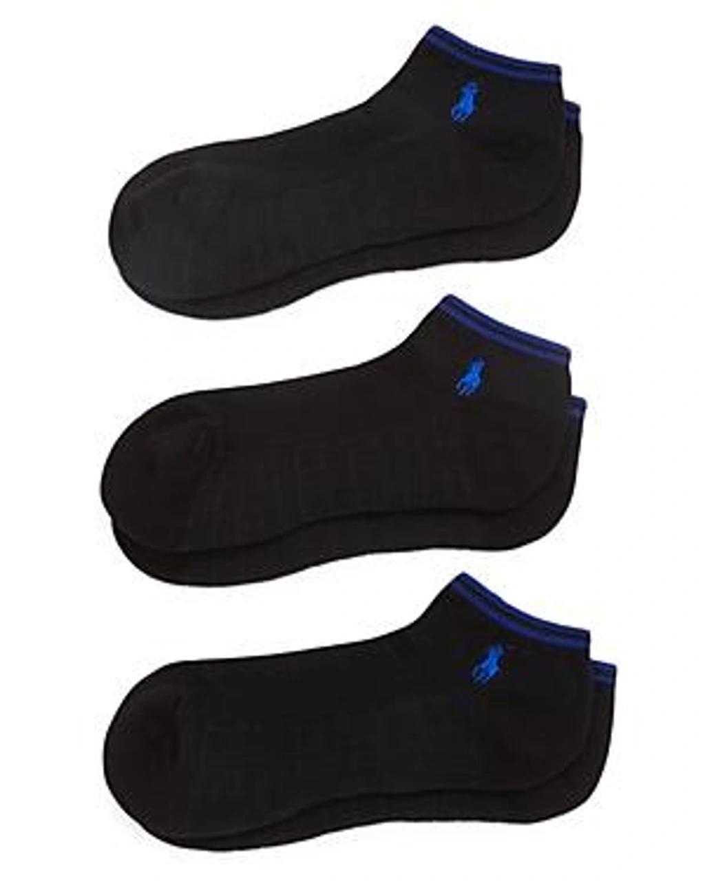 POLO RALPH LAUREN Men's Socks, Atheltic Technical Low Cut No Show Performance 3 Pack In Black Product Image