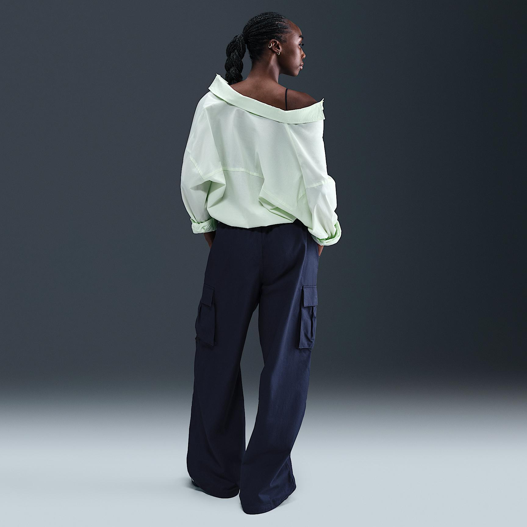 Womens Nike Sportswear Mid-Rise Oversized Woven Cargo Pants | HV1966-410 Product Image