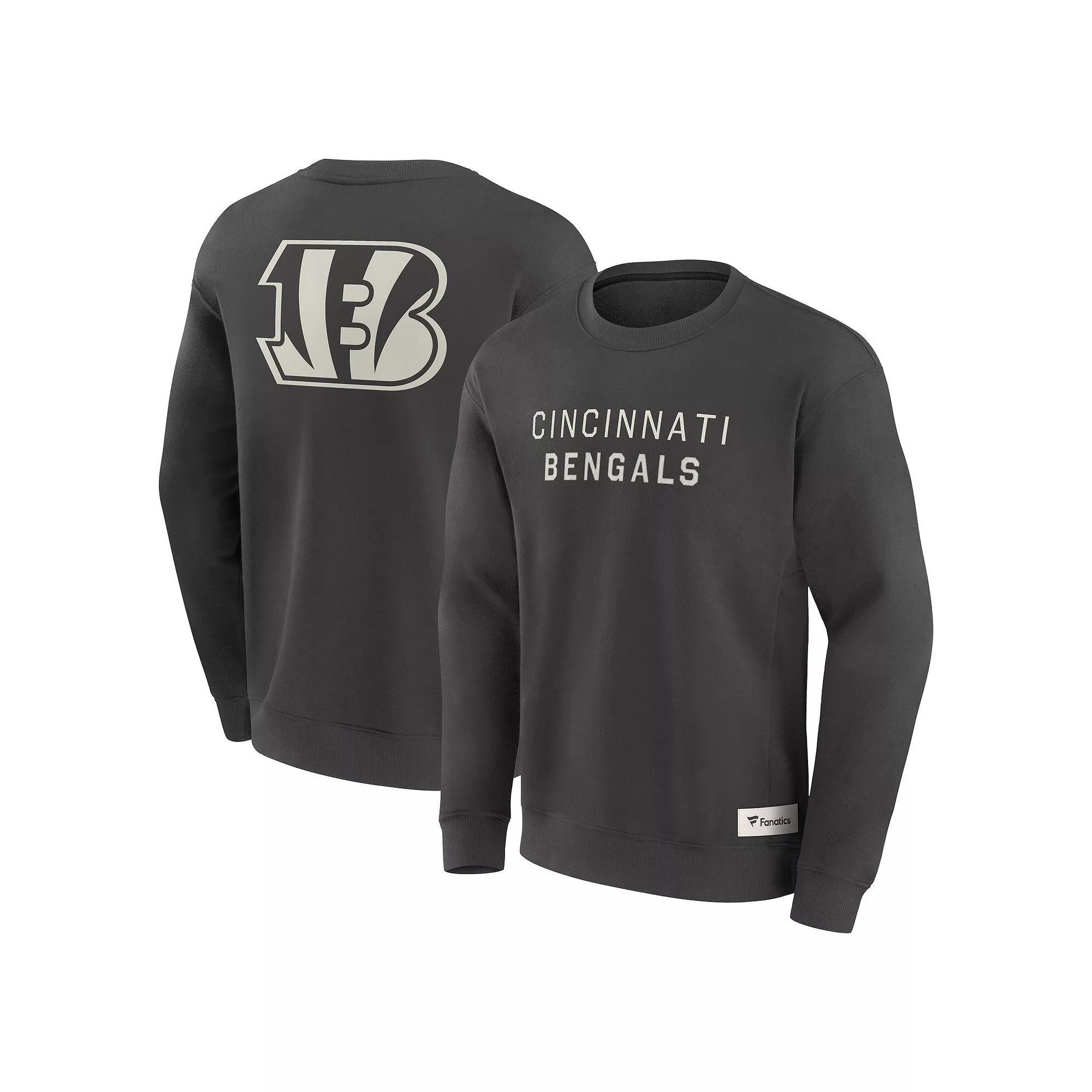 Men's Fanatics Charcoal Cincinnati Bengals Elements Future Ground Lettering Pullover Sweatshirt,  Product Image