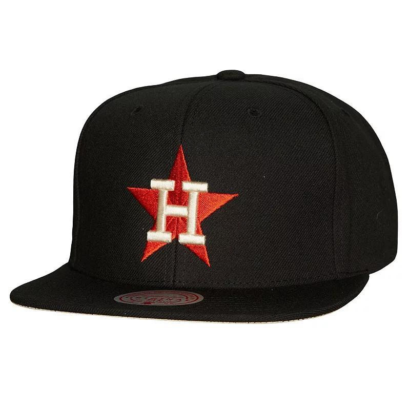 Mens Mitchell & Ness Black Houston Astros Cooperstown Collection True Classics Snapback Hat Product Image