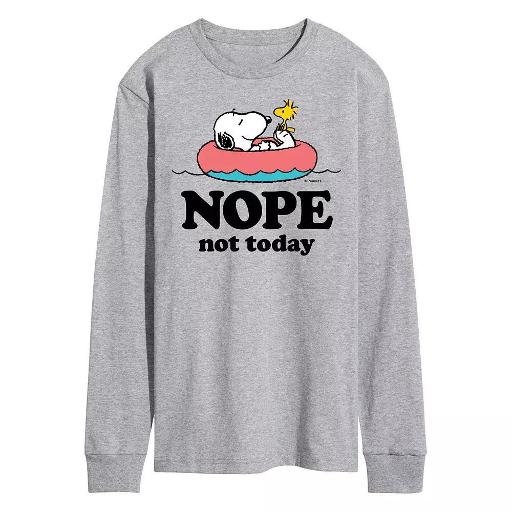 Men's Peanuts Nope Not Today Long Sleeve Graphic Tee,  Product Image