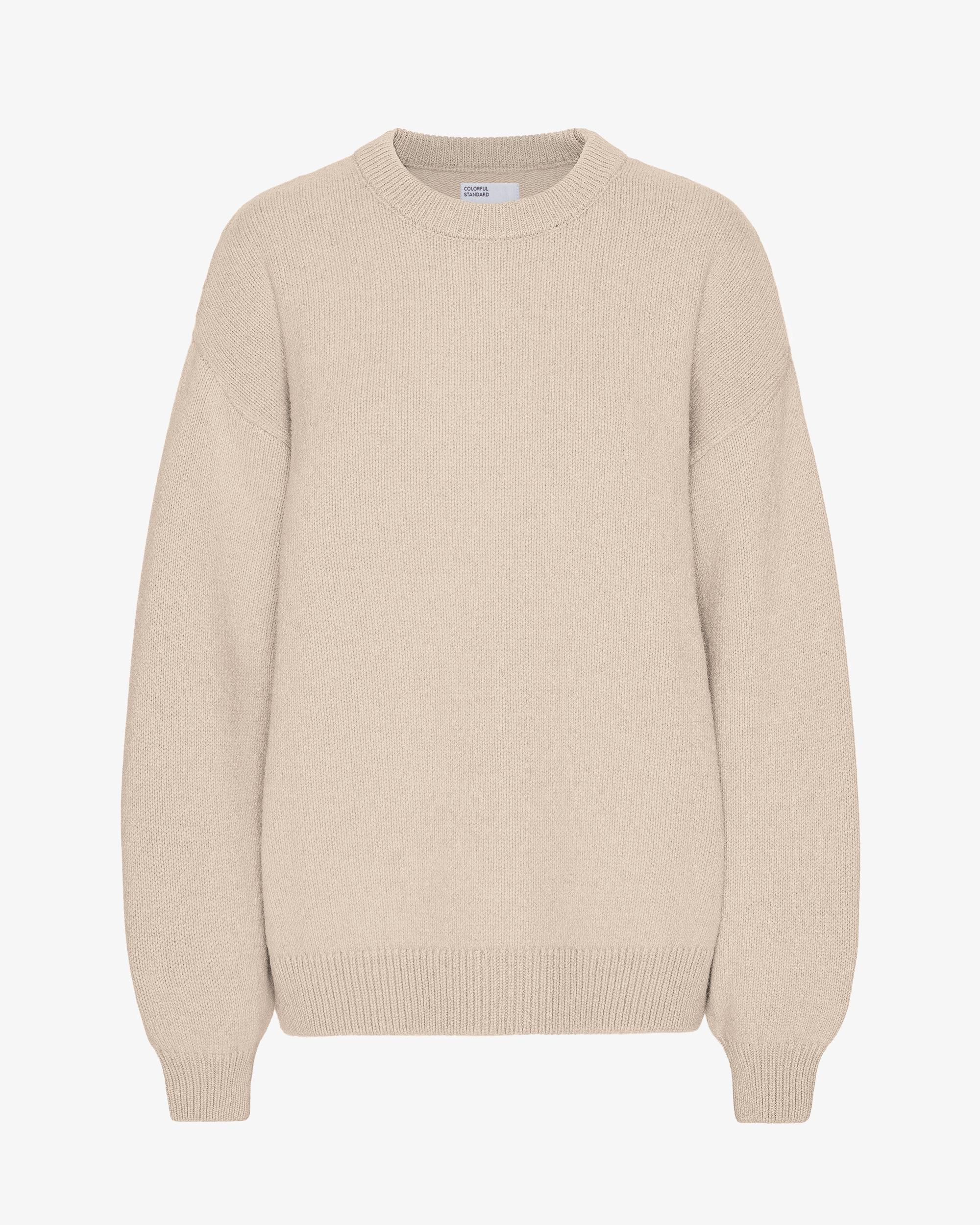 Oversized Merino Wool Crew - Ivory White Product Image