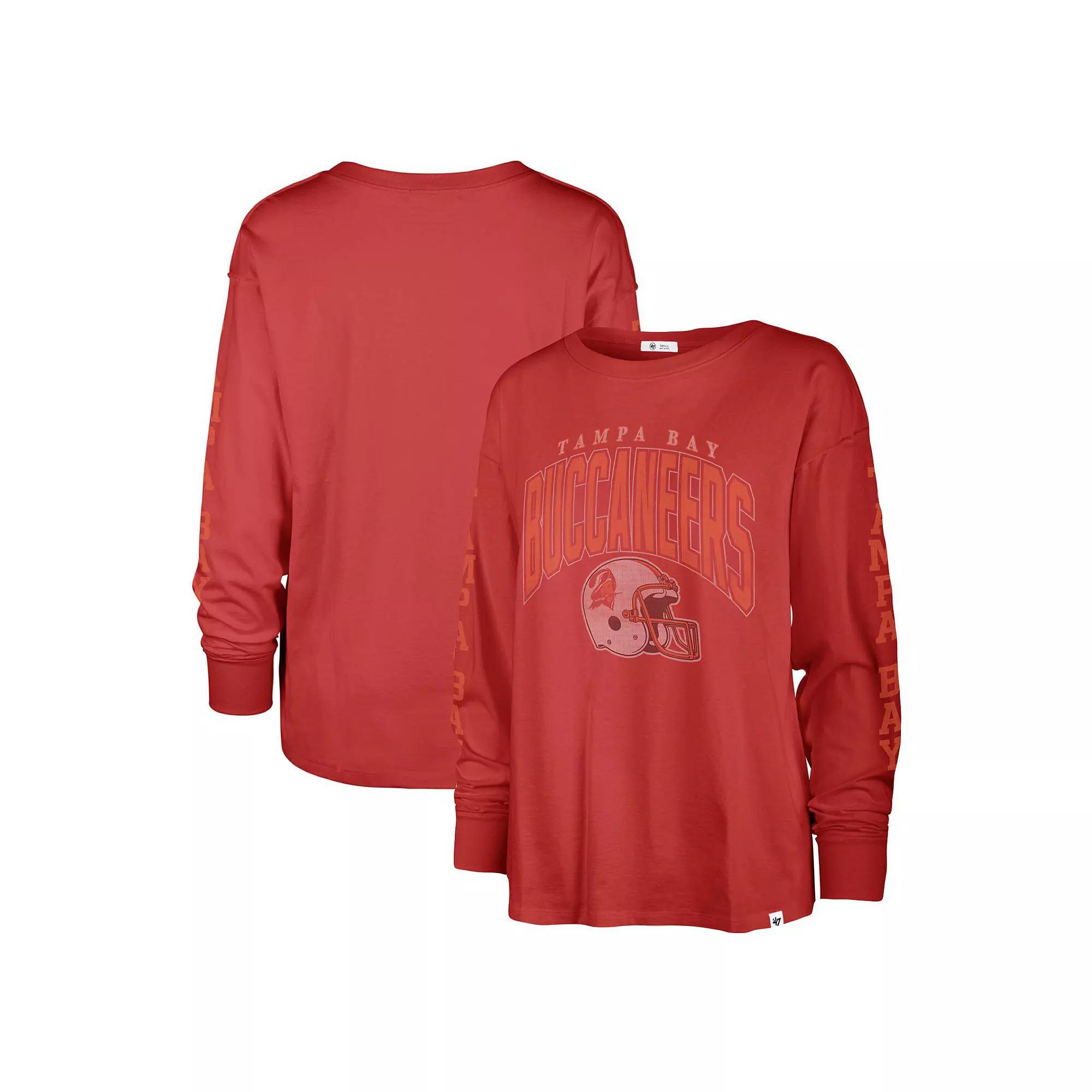 Women's '47 Red Tampa Bay Buccaneers Tom Cat Long Sleeve T-Shirt, Size: Large Product Image