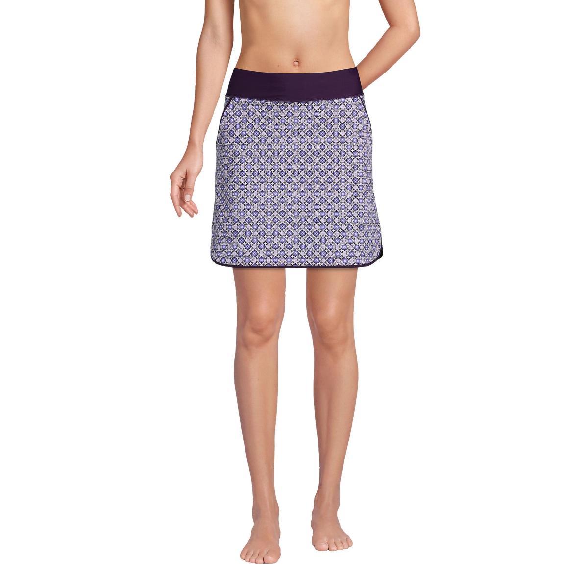 Womens Lands End Quick Dry Active Swim Skort Blue Paisley Product Image