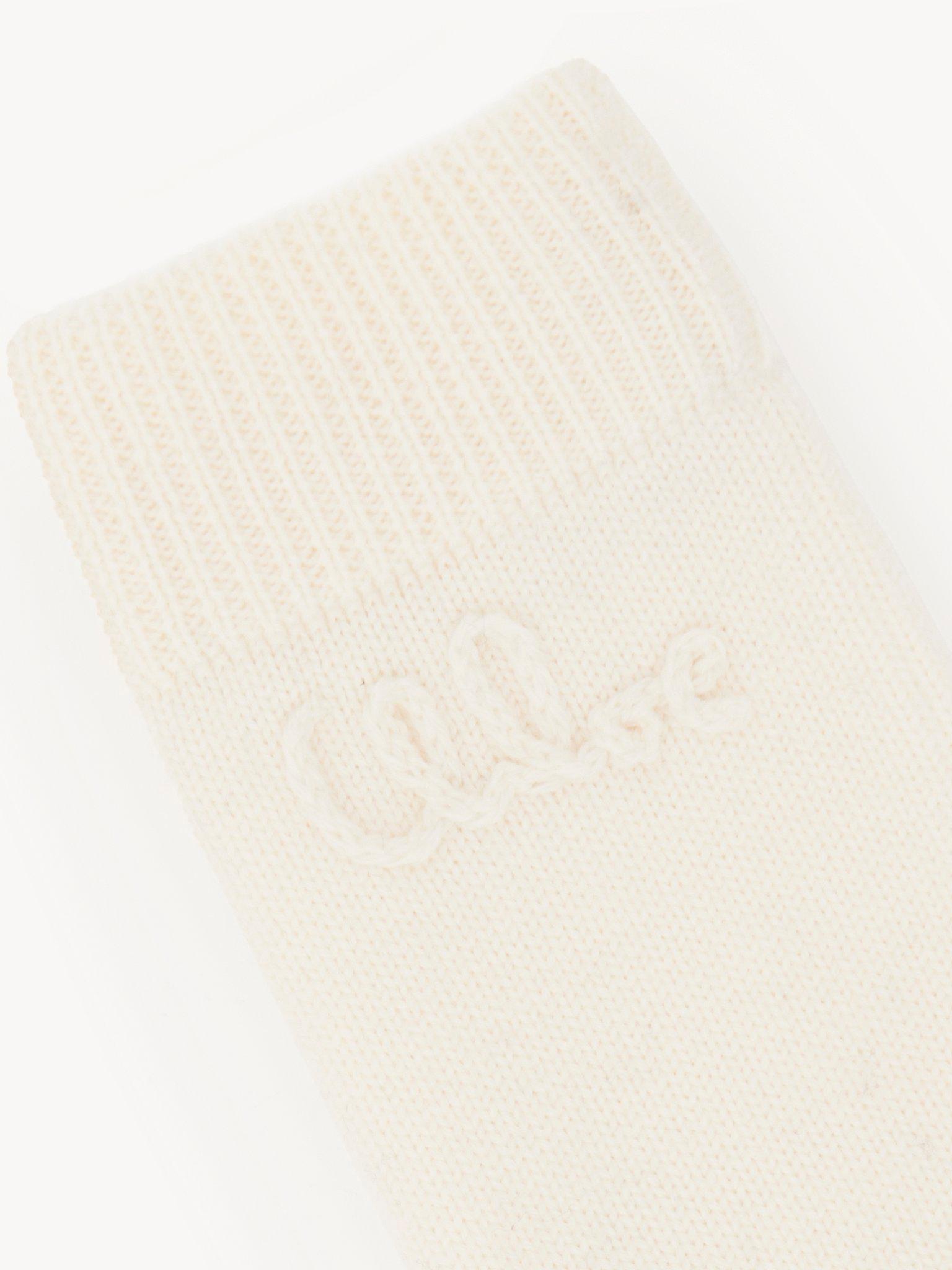 The Chloé Lace Knit fingerless gloves in wool & lace jacquard Product Image