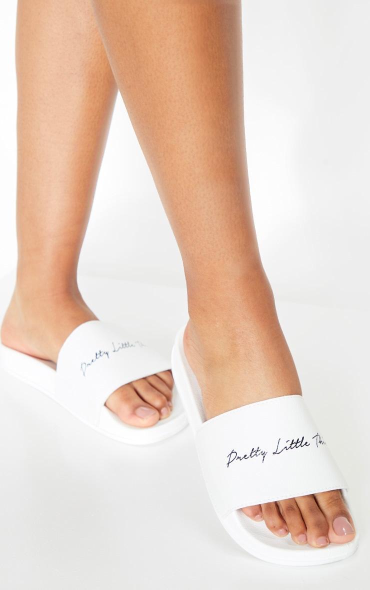 PRETTYLITTLETHING White Slides Product Image