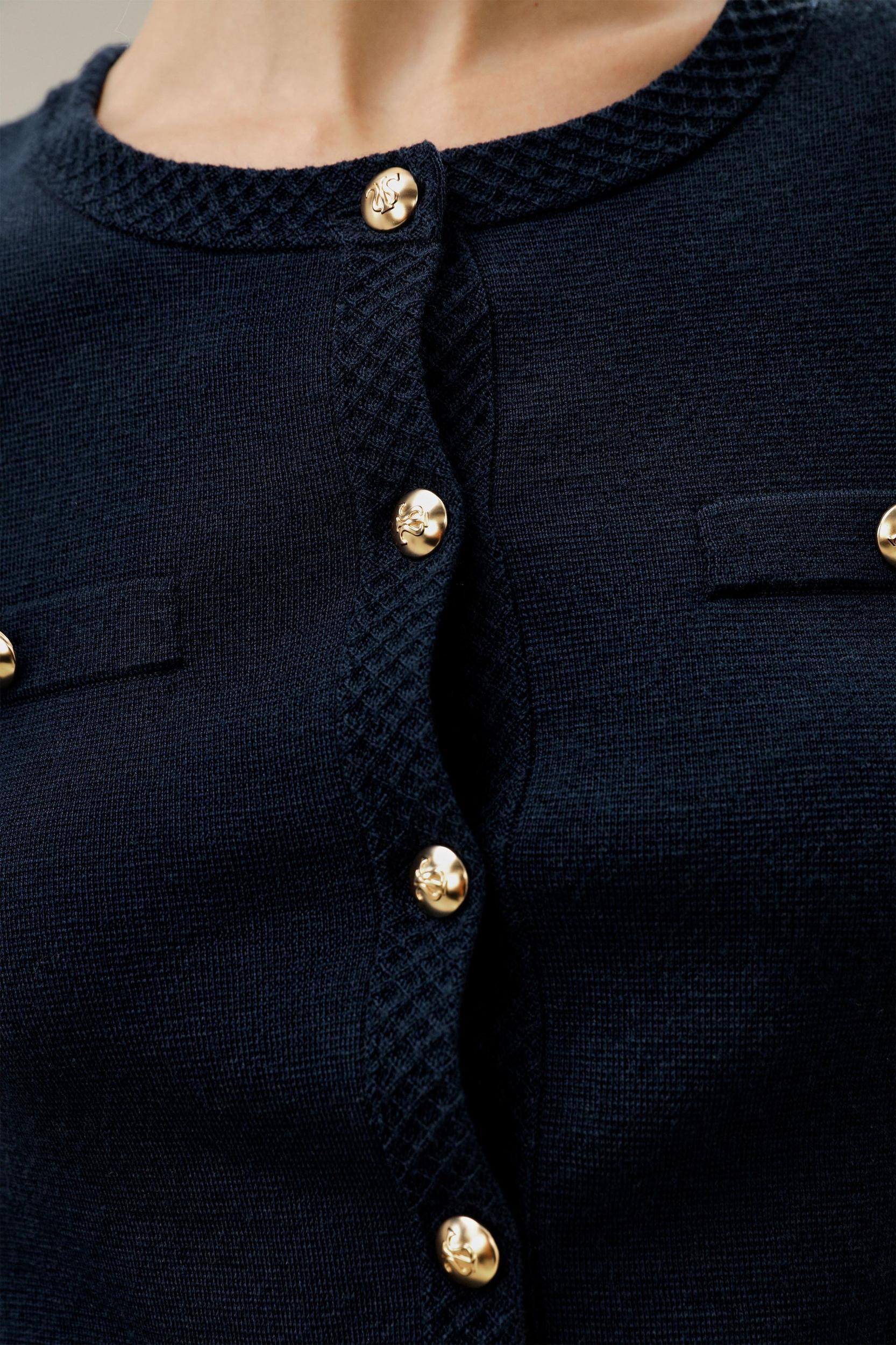 Merino Wool Golden Buttons Cardigan Product Image