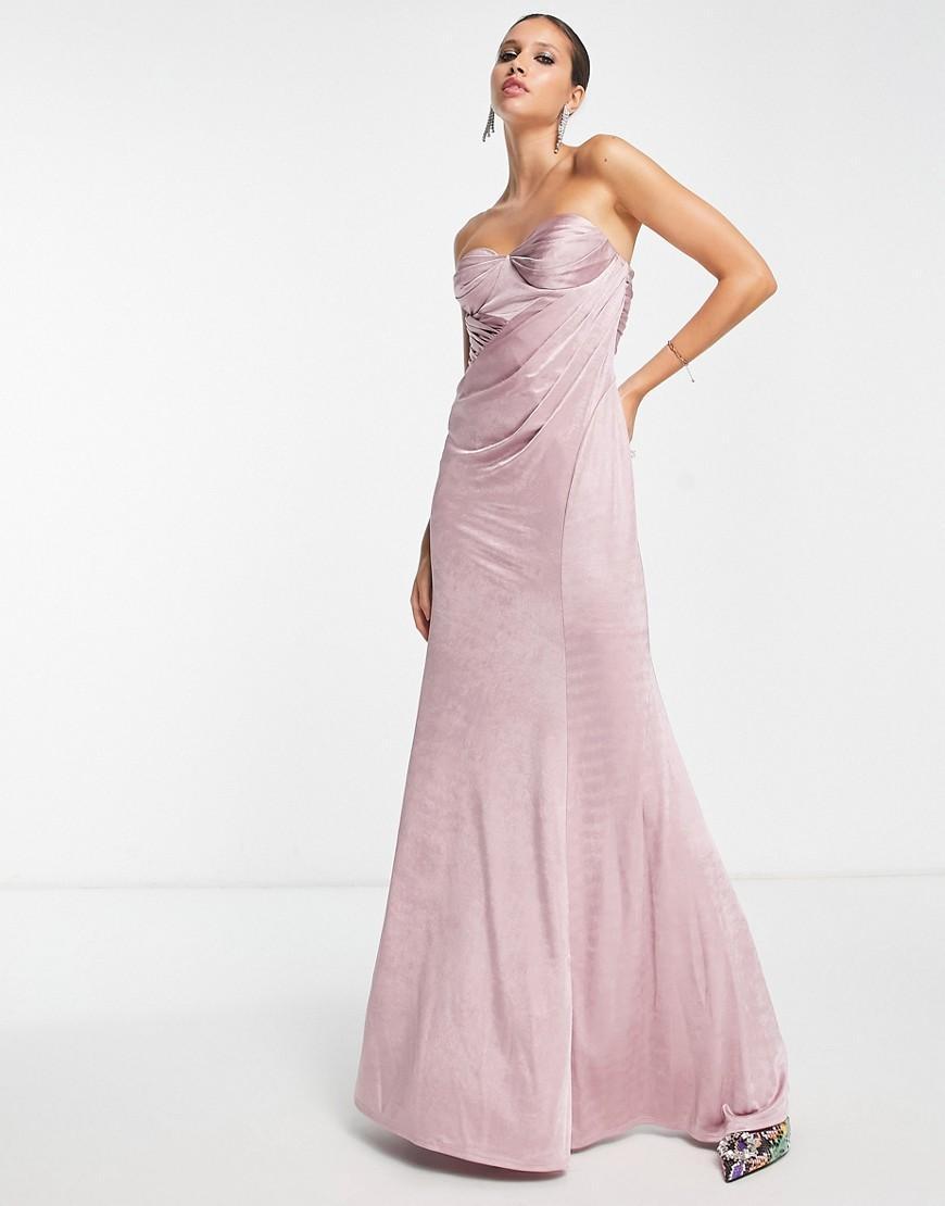 ASOS DESIGN bandeau tuck drape maxi dress Product Image