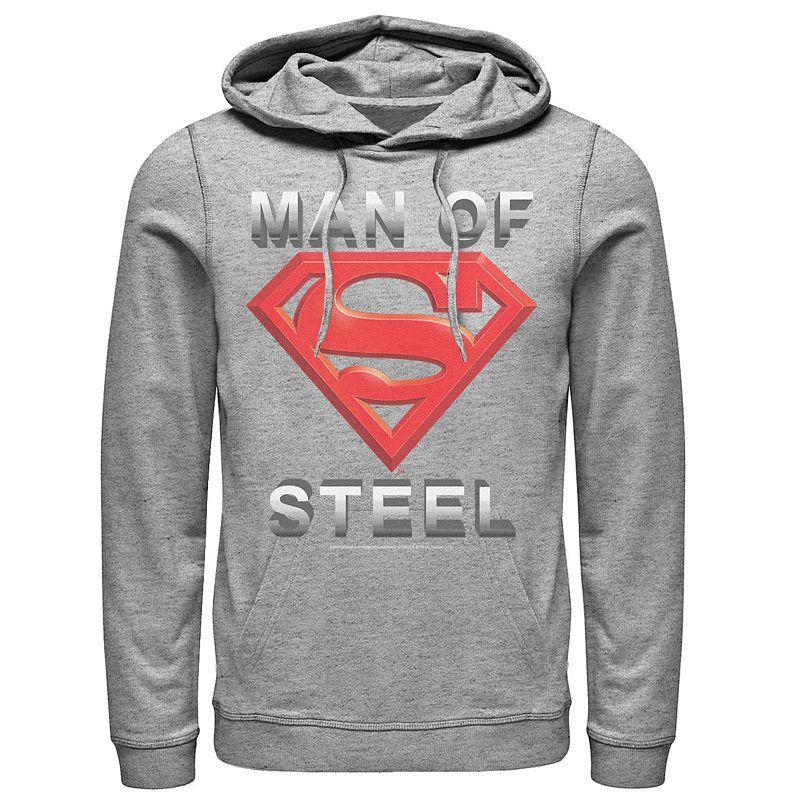 Men's DC Comics Superman Man Of Steel Text Logo Hoodie,  Product Image