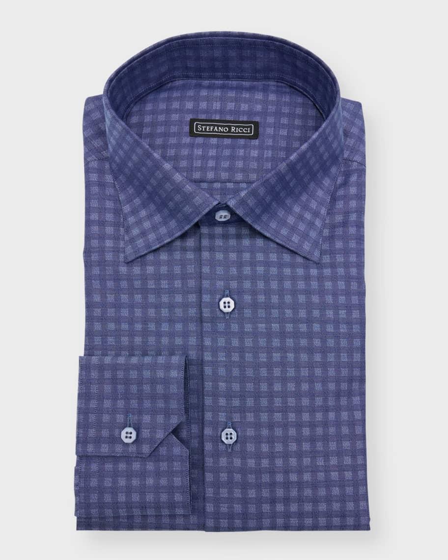 Men's Cotton Tonal Check Dress Shirt Product Image