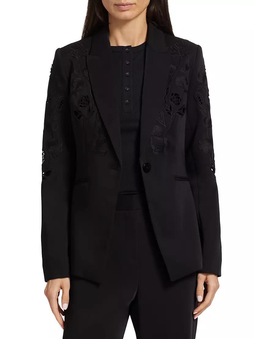 Blair Floral Matte Crepe Single-Button Blazer Product Image