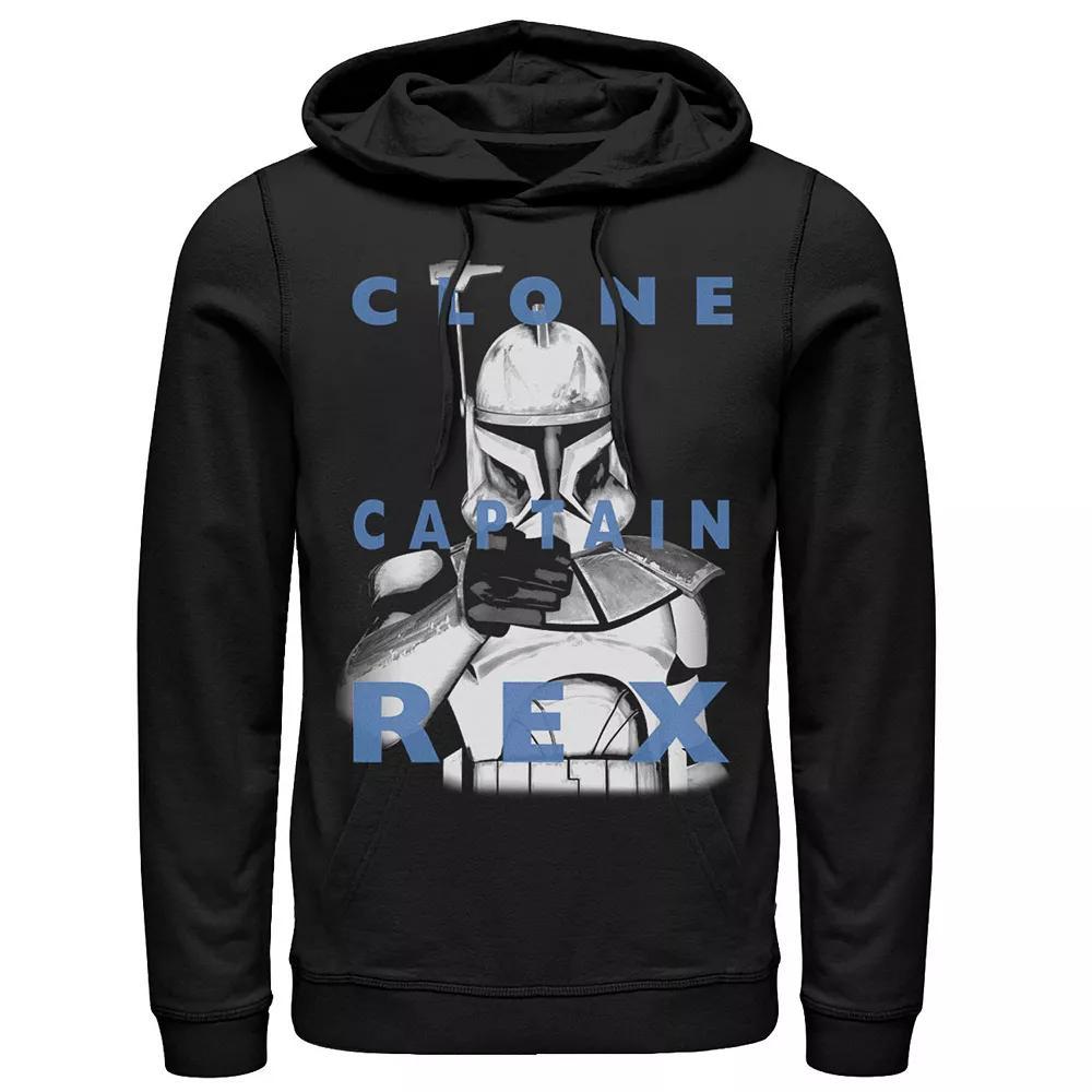 Men's Star Wars: Clone Wars Clone Captain Rex Text Overlay Hoodie, Size: Large, Black Product Image