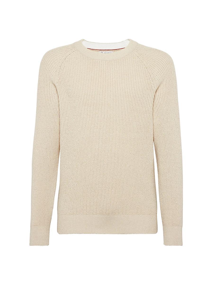 Mens Malfil Cotton English Rib Sweater with Raglan Sleeves Product Image