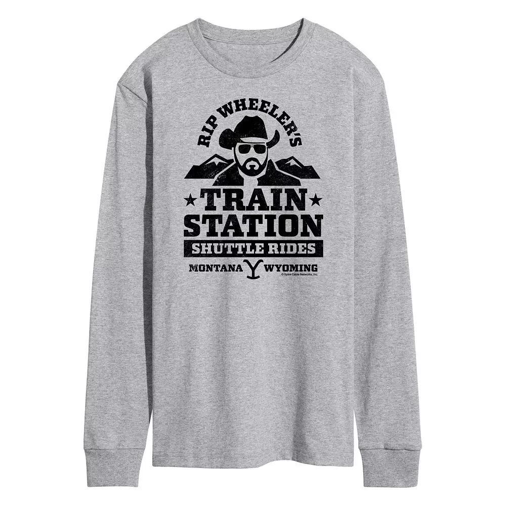 Men's Yellowstone RIP Wheeler Long Sleeve Graphic Tee, Size: Large, Gray Product Image