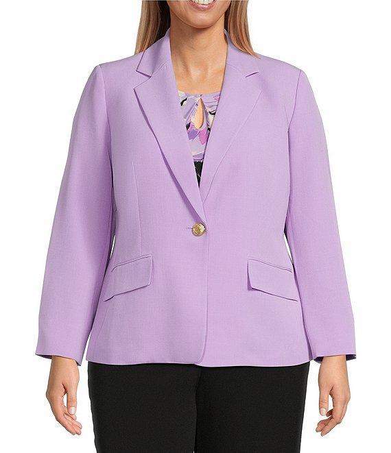 Kasper Plus Size Notch Collar Crepe Blazer Product Image