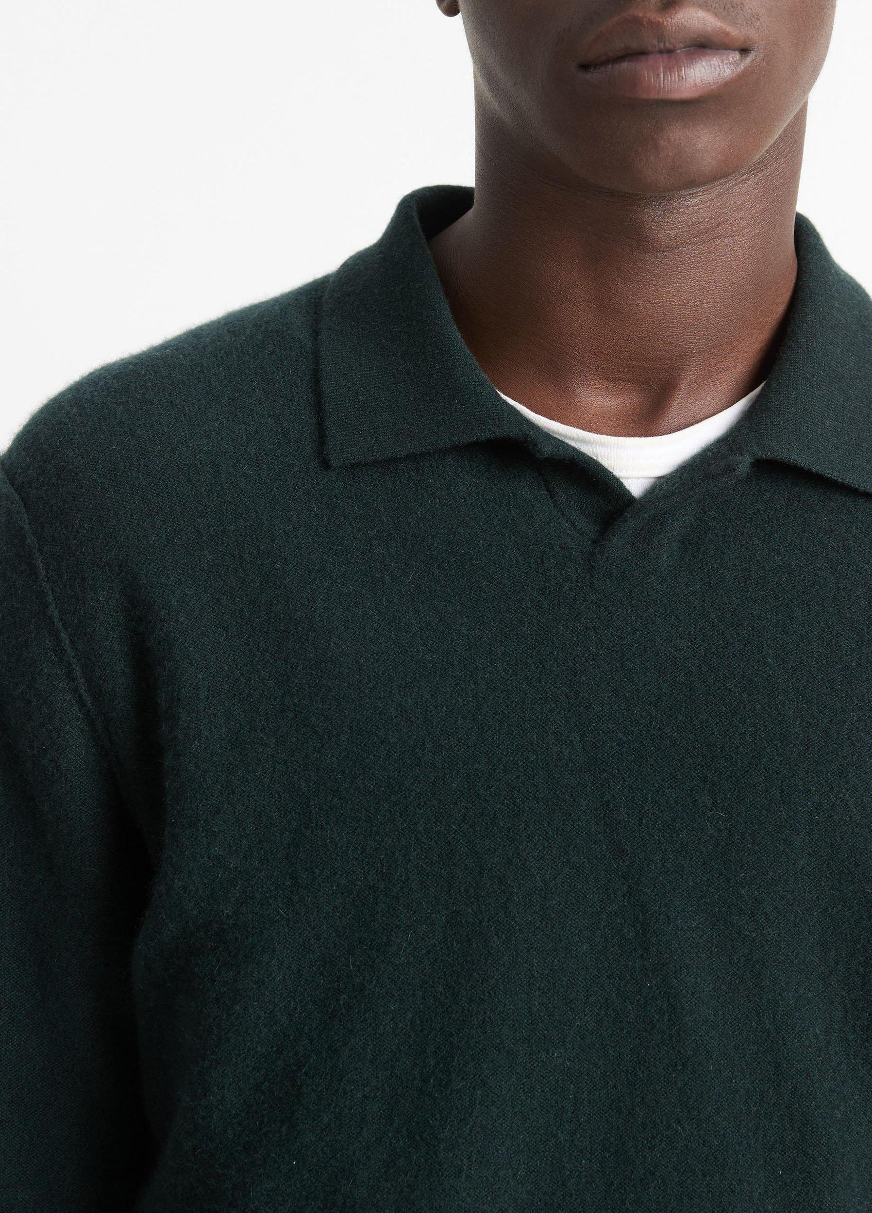 Plush Cashmere Johnny-Collar Polo Product Image