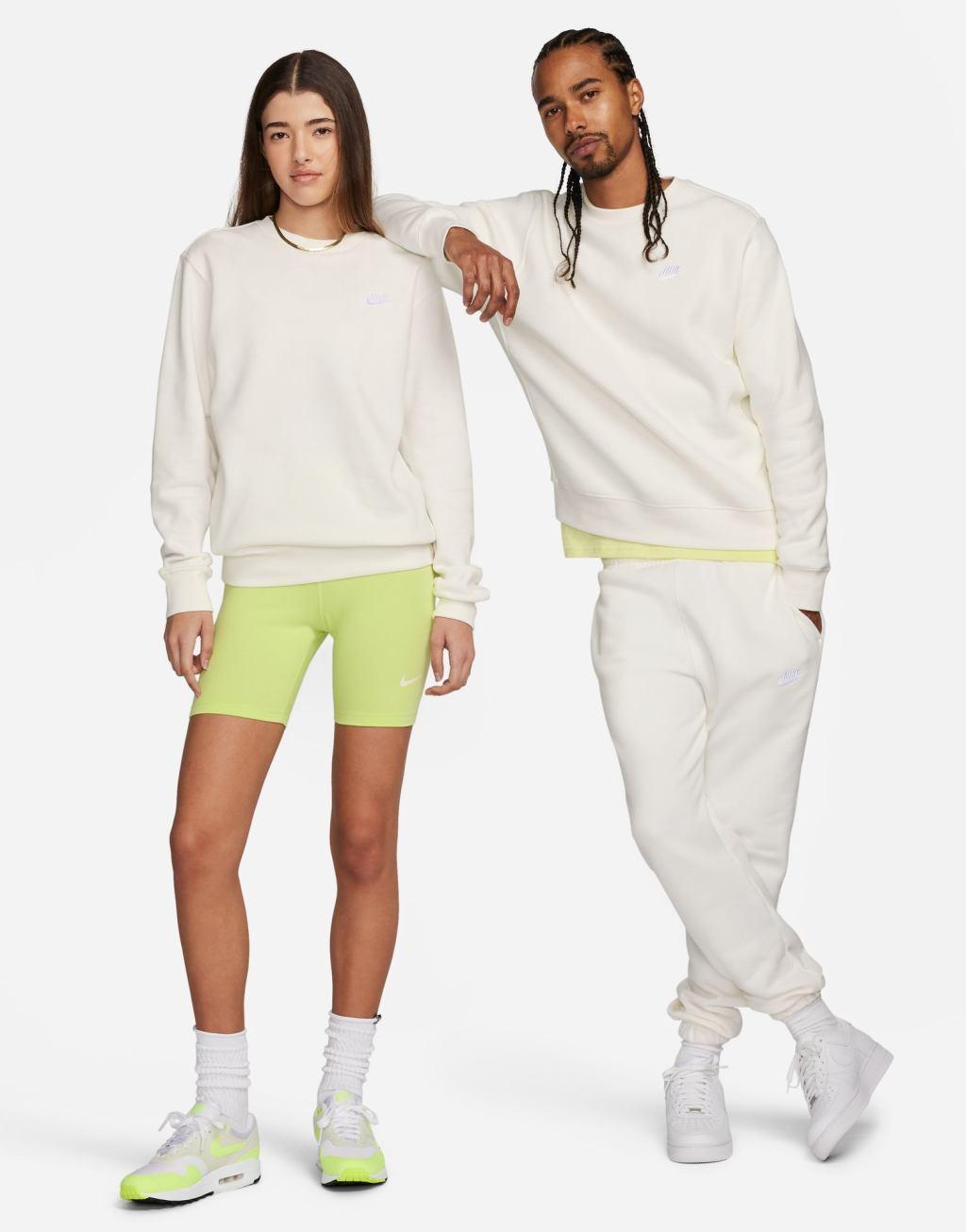 Nike Club unisex crew sweatshirt in off white Product Image