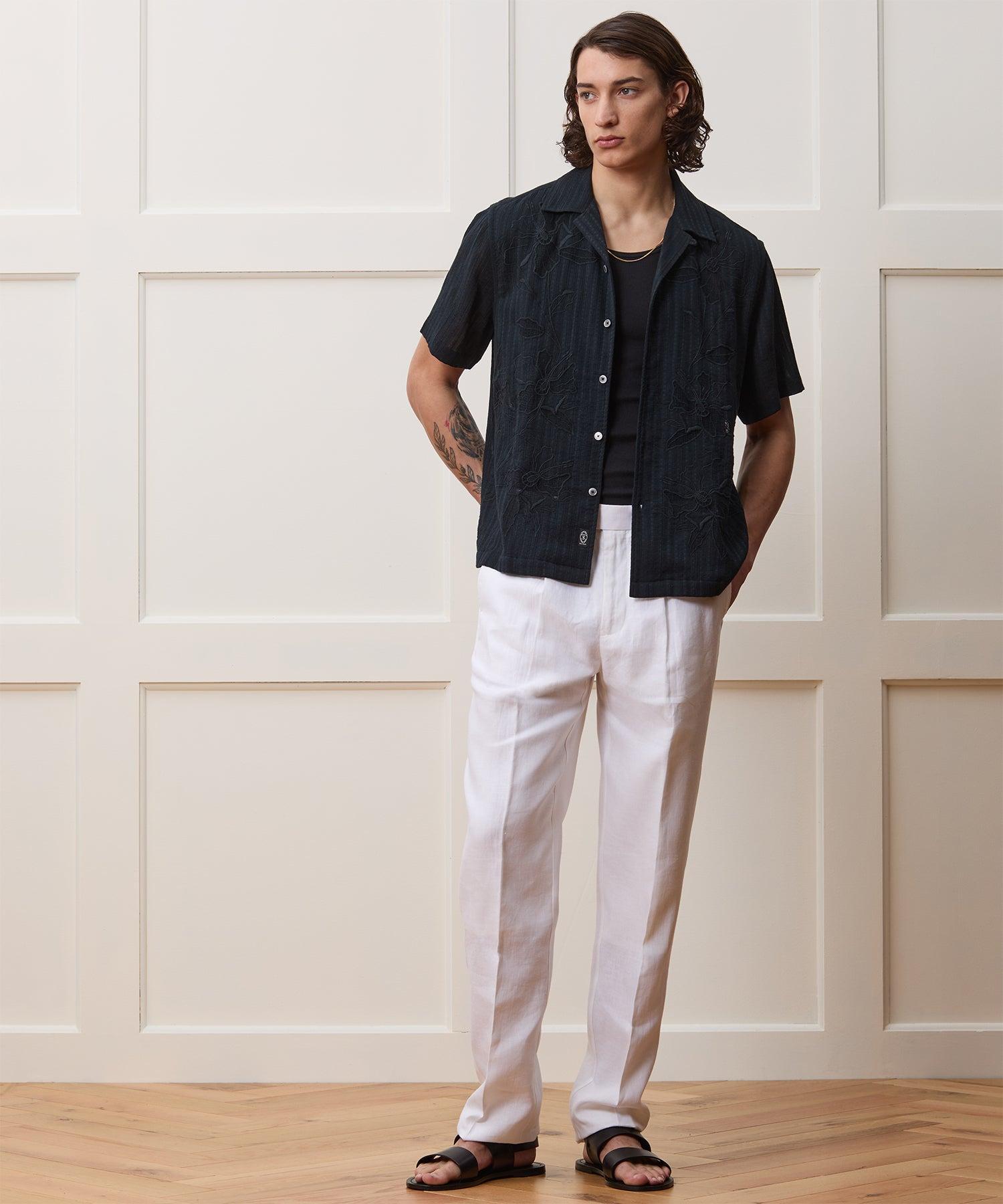 Cropped Cotton Camp Collar Shirt Product Image