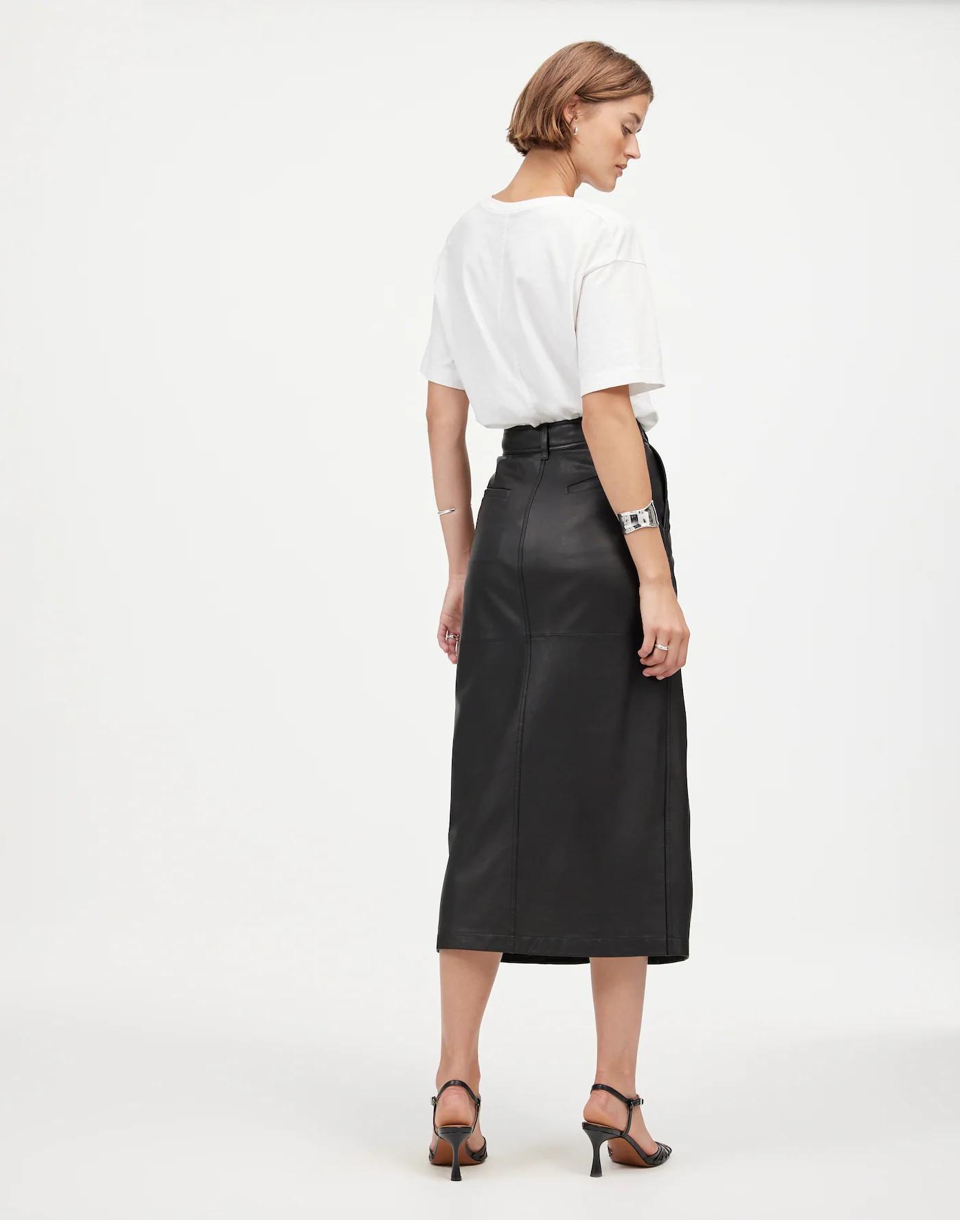 Leather Midi Skirt Product Image