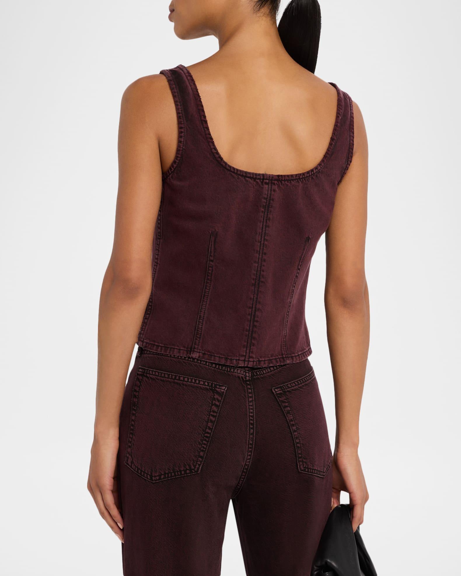 Poppy Button-Front Denim Tank Top  Product Image