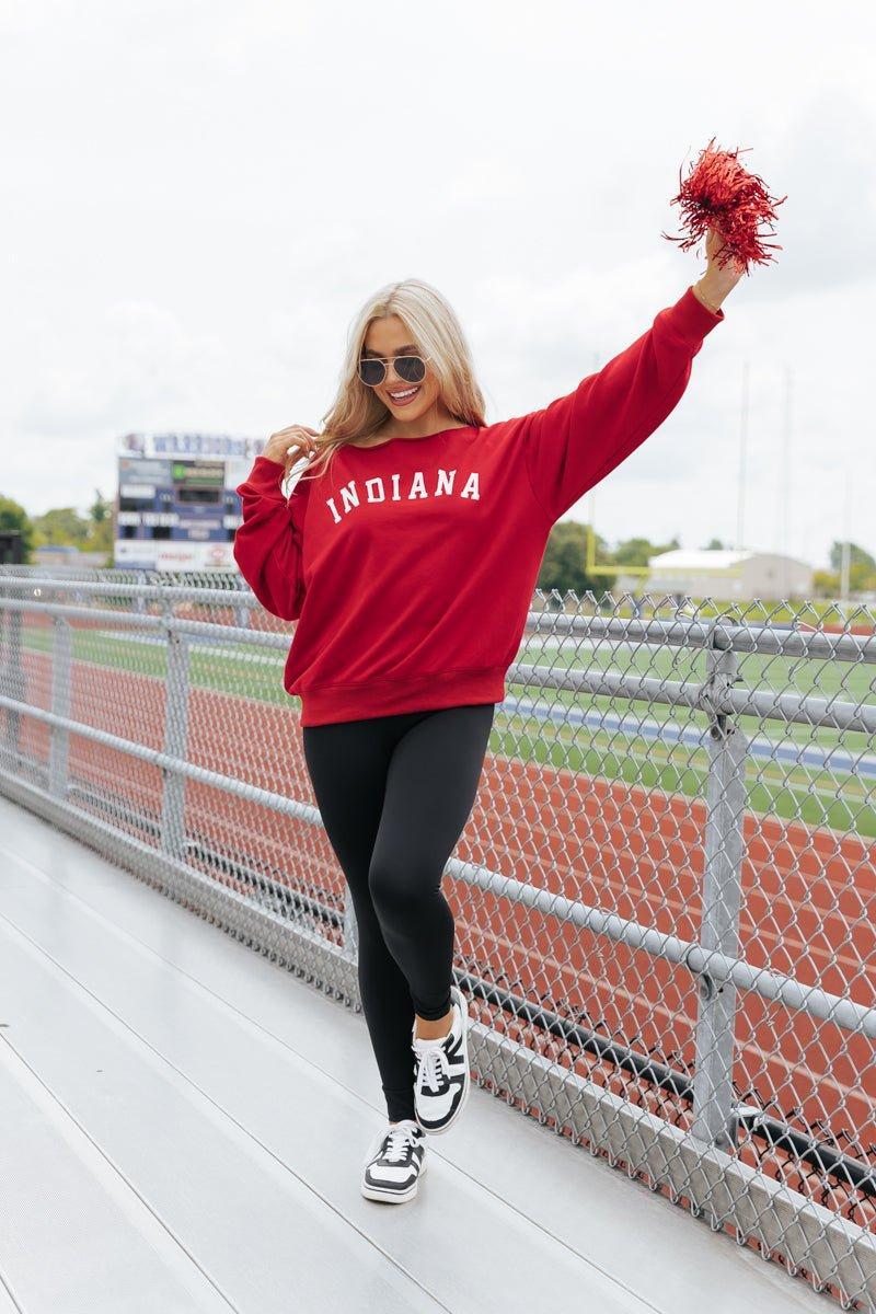 Red Indiana Boat Neck Sweatshirt - FINAL SALE Product Image